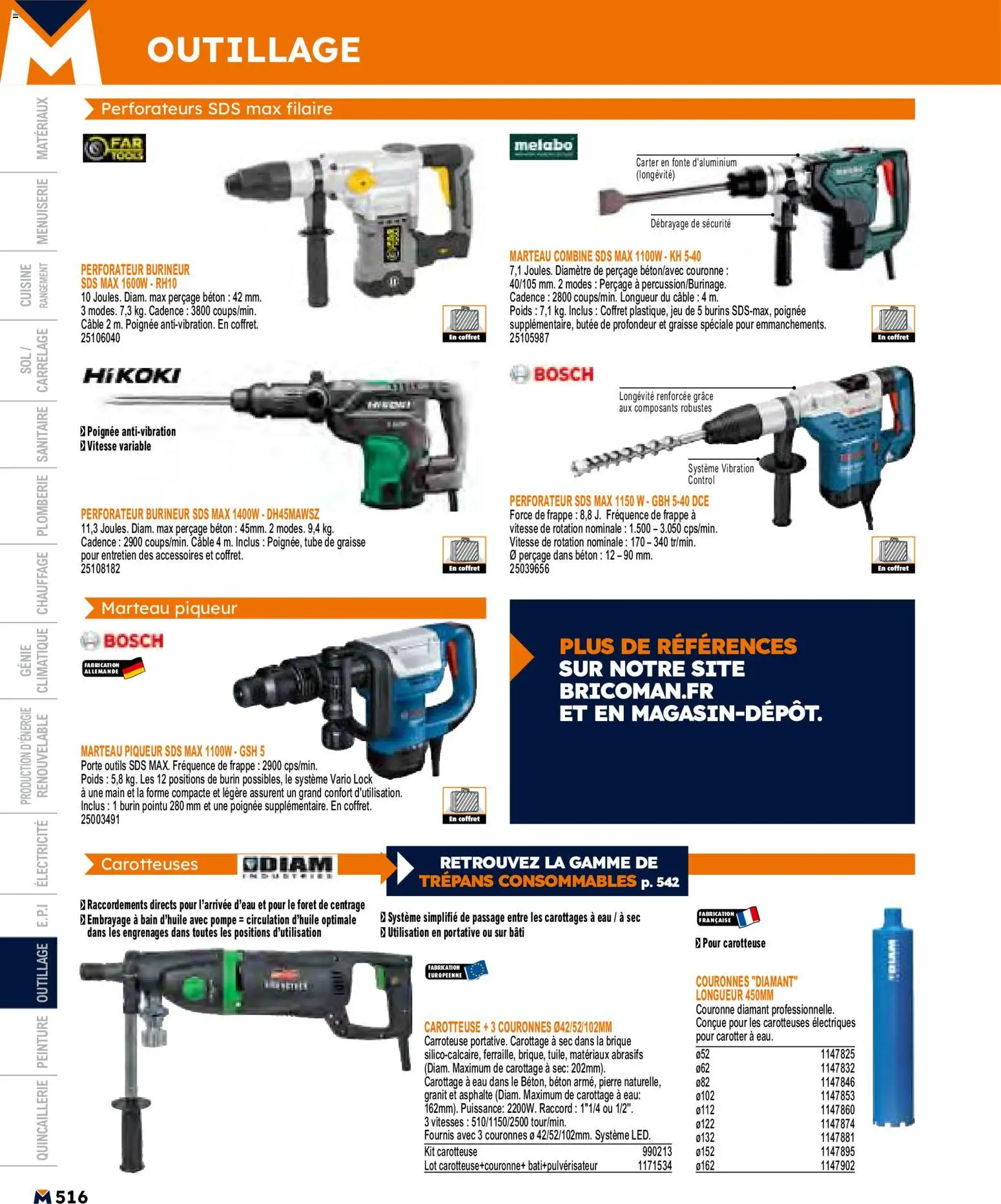 {H1} | Page: 516 | Produits: Câble, Marteau, Poids, Porte