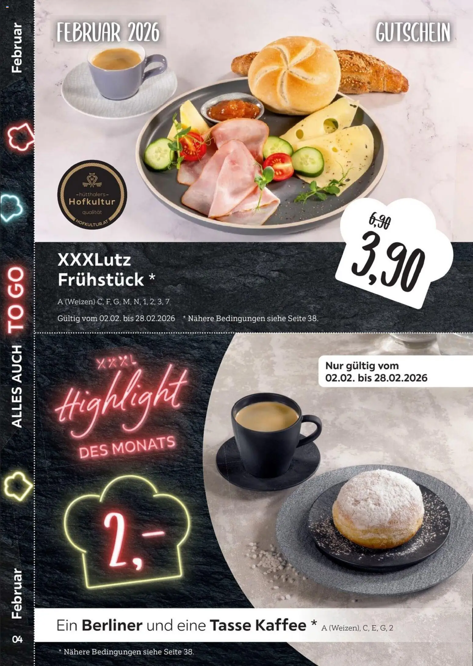XXXL Lutz Restaurantgutscheine – gültig ab 01.02.2026 | Seite: 4 | Produkte: Berliner, Kaffee