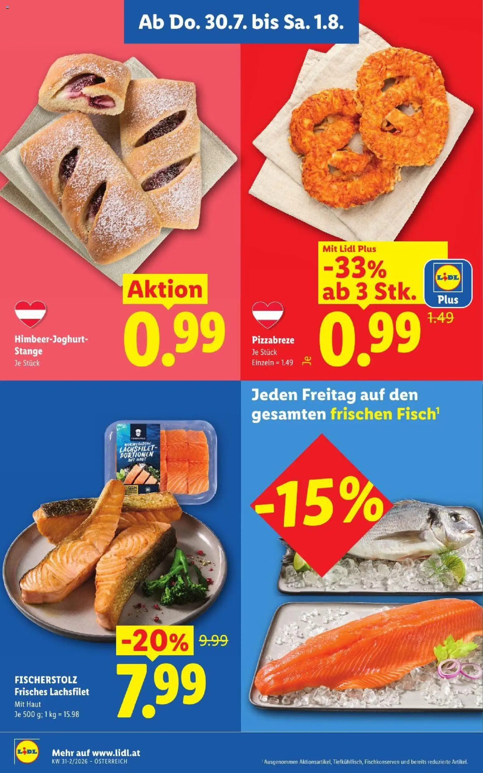 Lidl - Flugblatt gültig ab 30.07.2026 | Seite: 8 | Produkte: Lachsfilet, Pizza