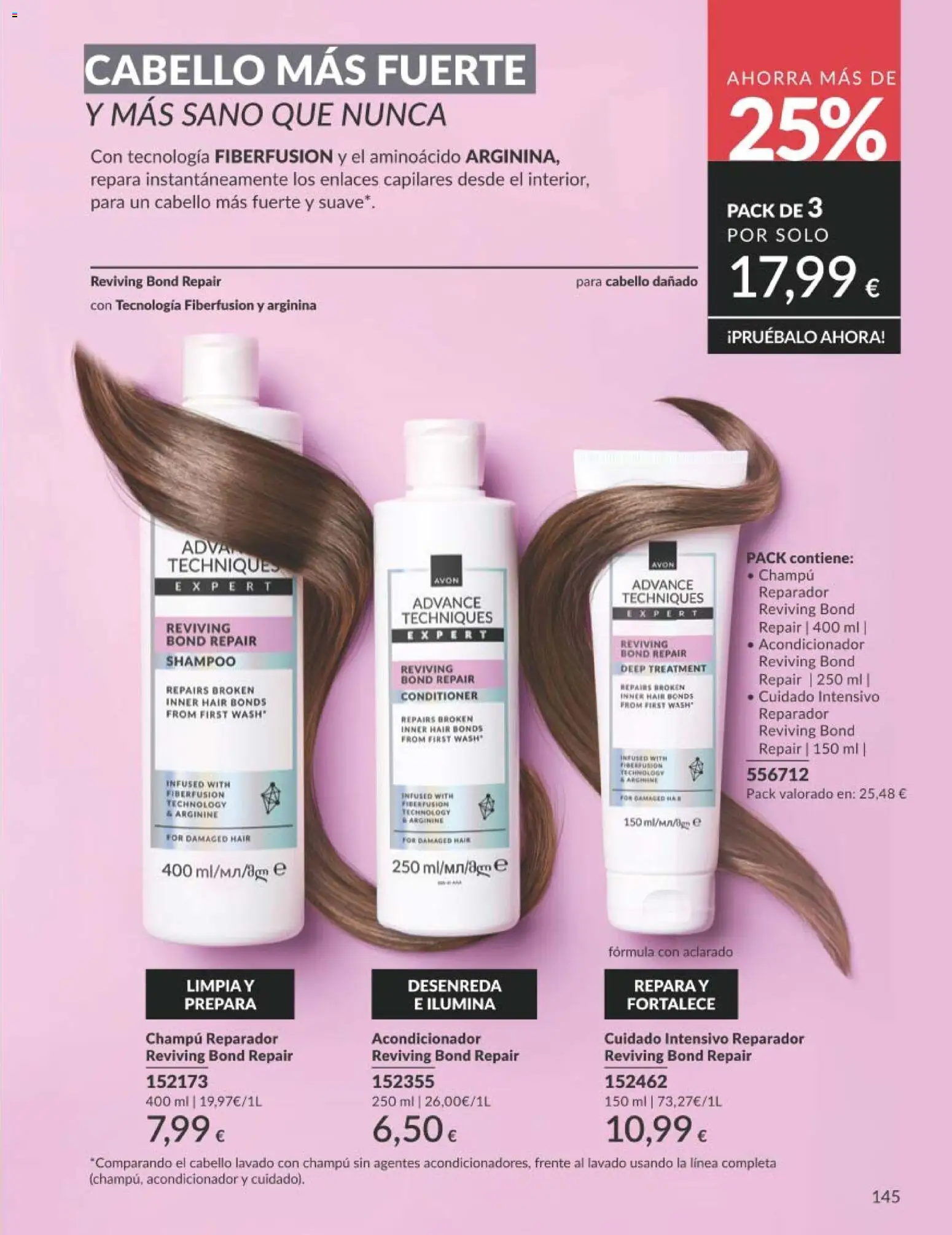 Catálogo AVON campaña 8 │ válido desde el 01/08/2026 | Página: 145 | Productos: Champú, Acondicionador