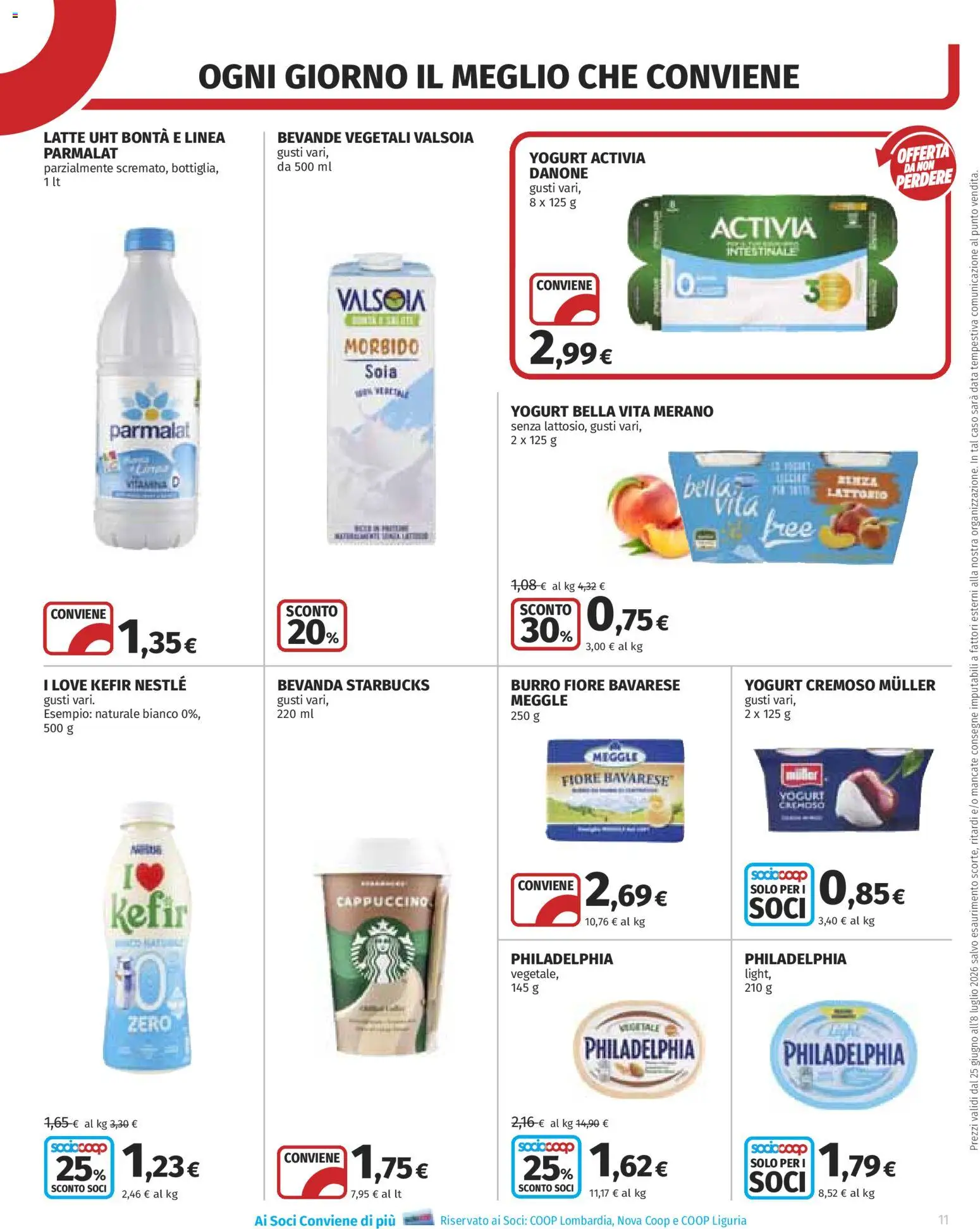 Volantino COOP del 25/06/2026 | Pagina: 11 | Prodotti: Yogurt, Latte, Burro, Data