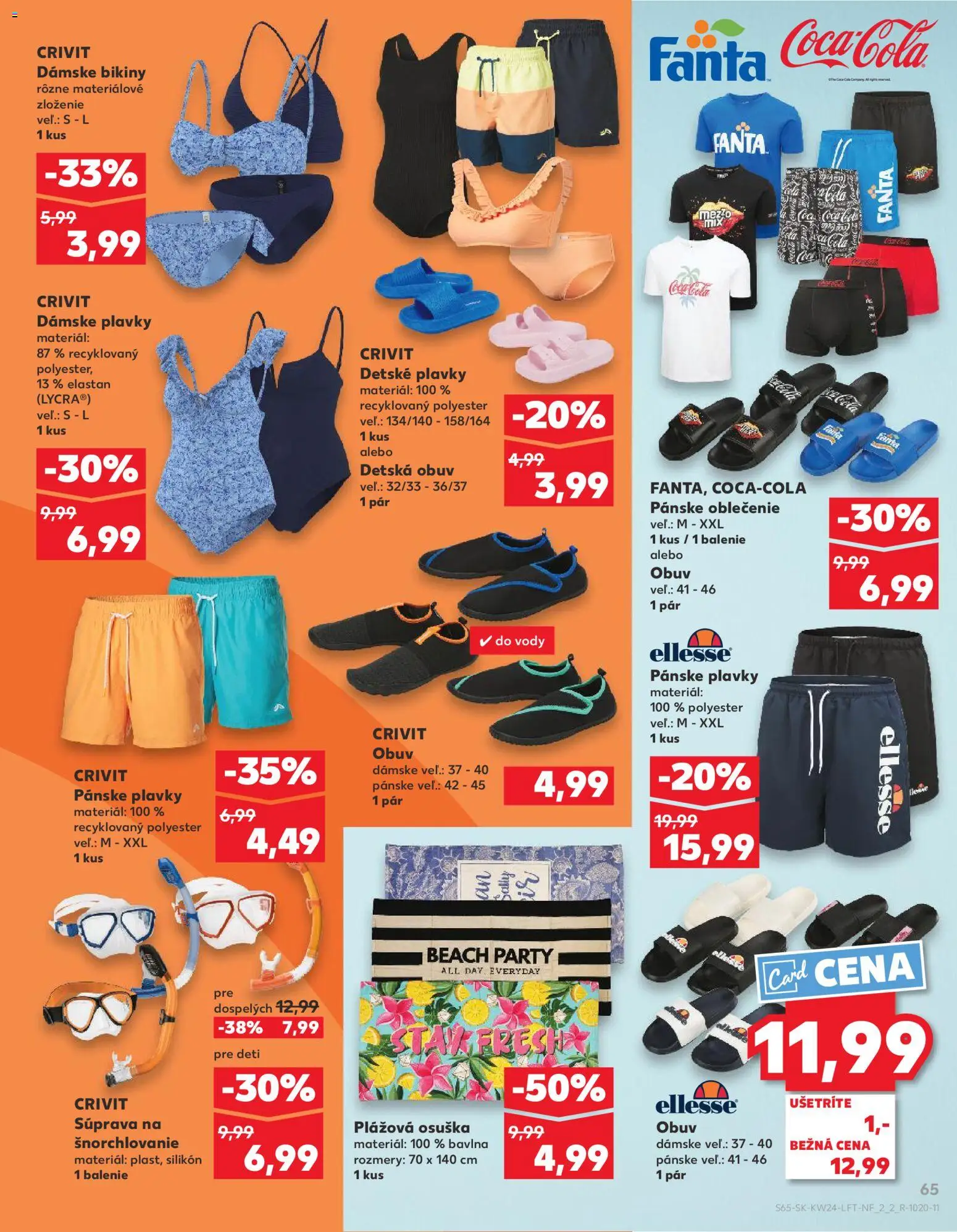 Nové Kaufland akcie – leták je platný od 11.06.2026 | Strana: 65 | Produkty: Plavky, Detské plavky, Cola, Pánske plavky