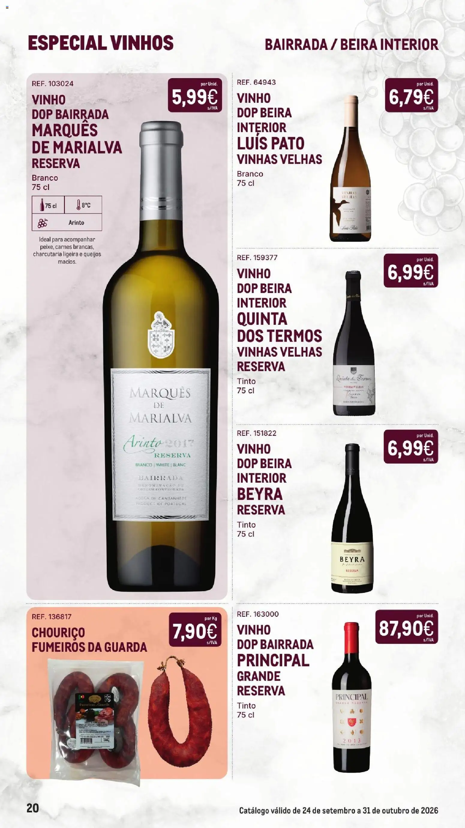 Makro Especial Vinhos │ válido de 24/09/2026 | Página: 20 | Produtos: Pato, Vinho, Chouriço