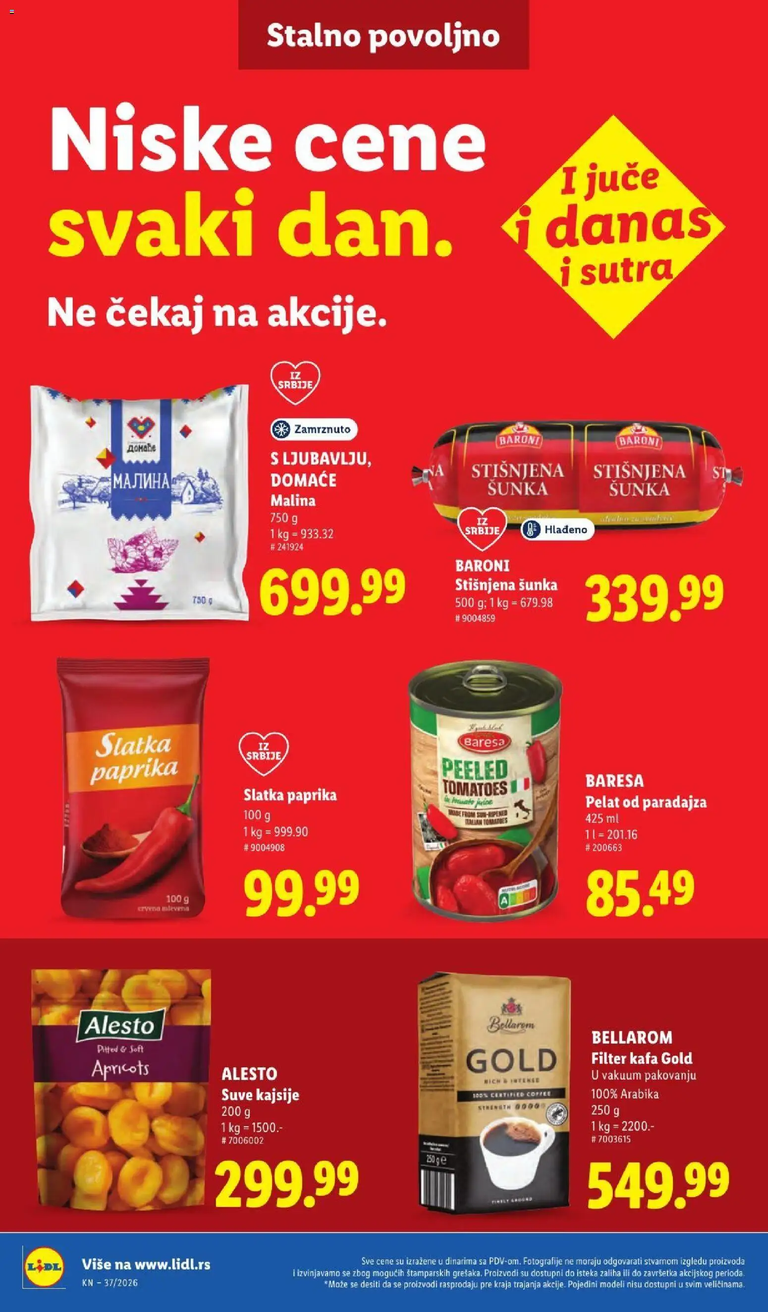 Lidl katalog - važi od 10.09.2026 | Strana: 40 | Proizvode: Paprika, Kafa, Šunka, Kajsije