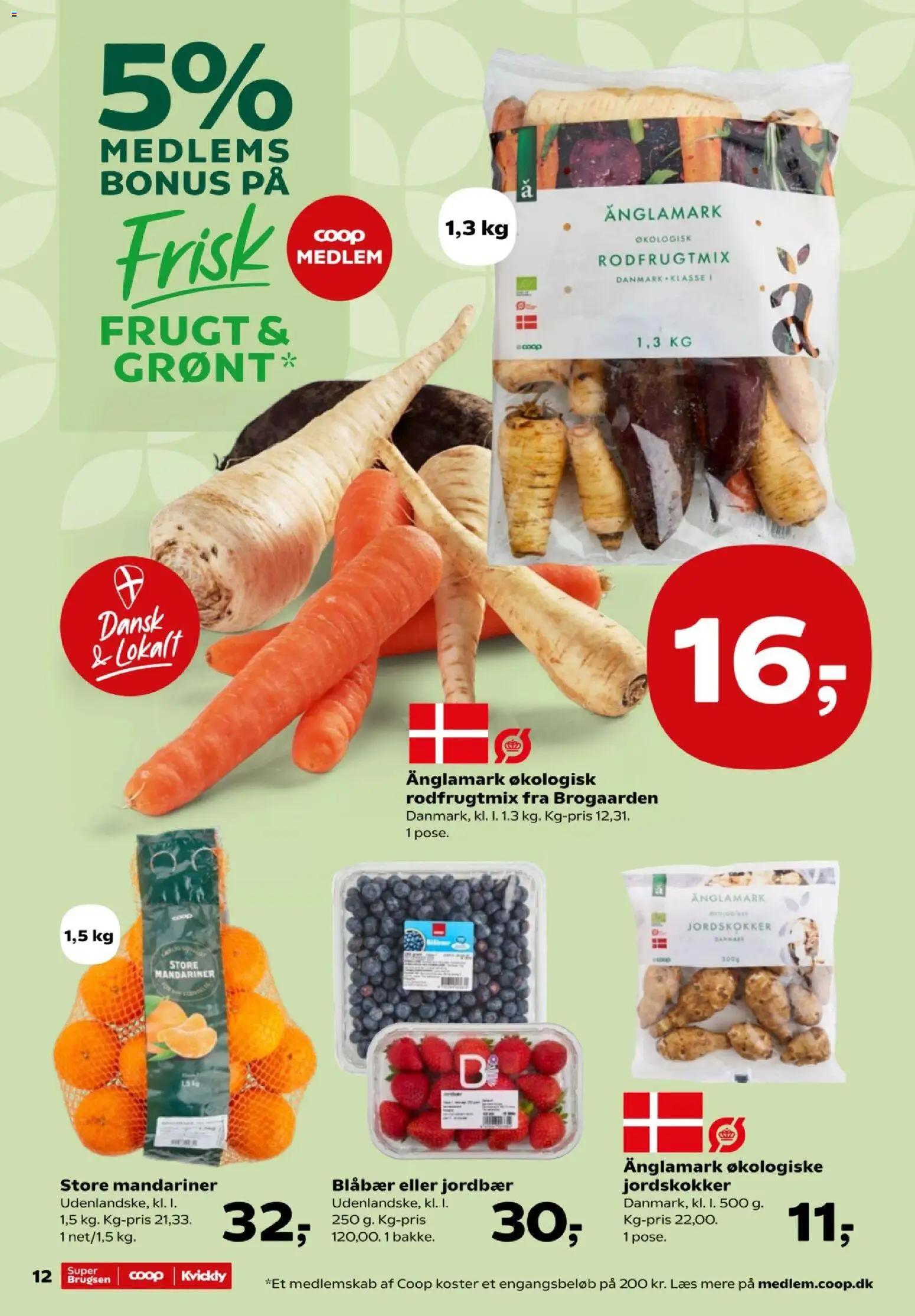 Kvickly tilbudsavis – gyldig fra 23/10/2026 | Side: 13 | Produkter: Blåbær, Jordbær, Mandariner, Jordskokker