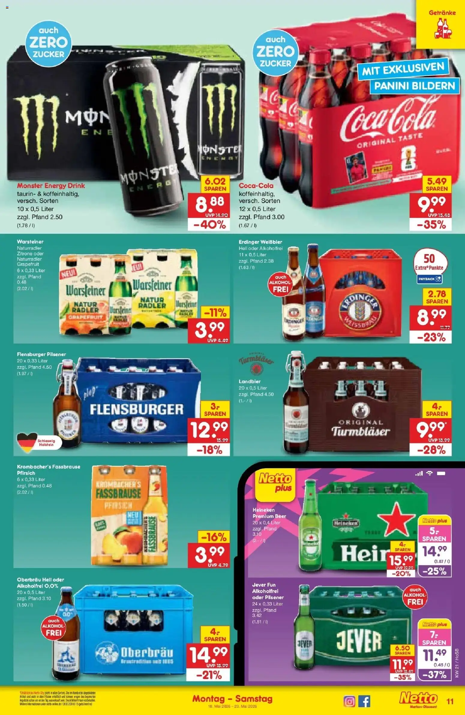 Netto Marken-Discount Prospekt Hannover	 – gültig ab 17.05.2026 | Seite: 11 | Produkte: Erdinger, Weißbier, Flensburger, Radler