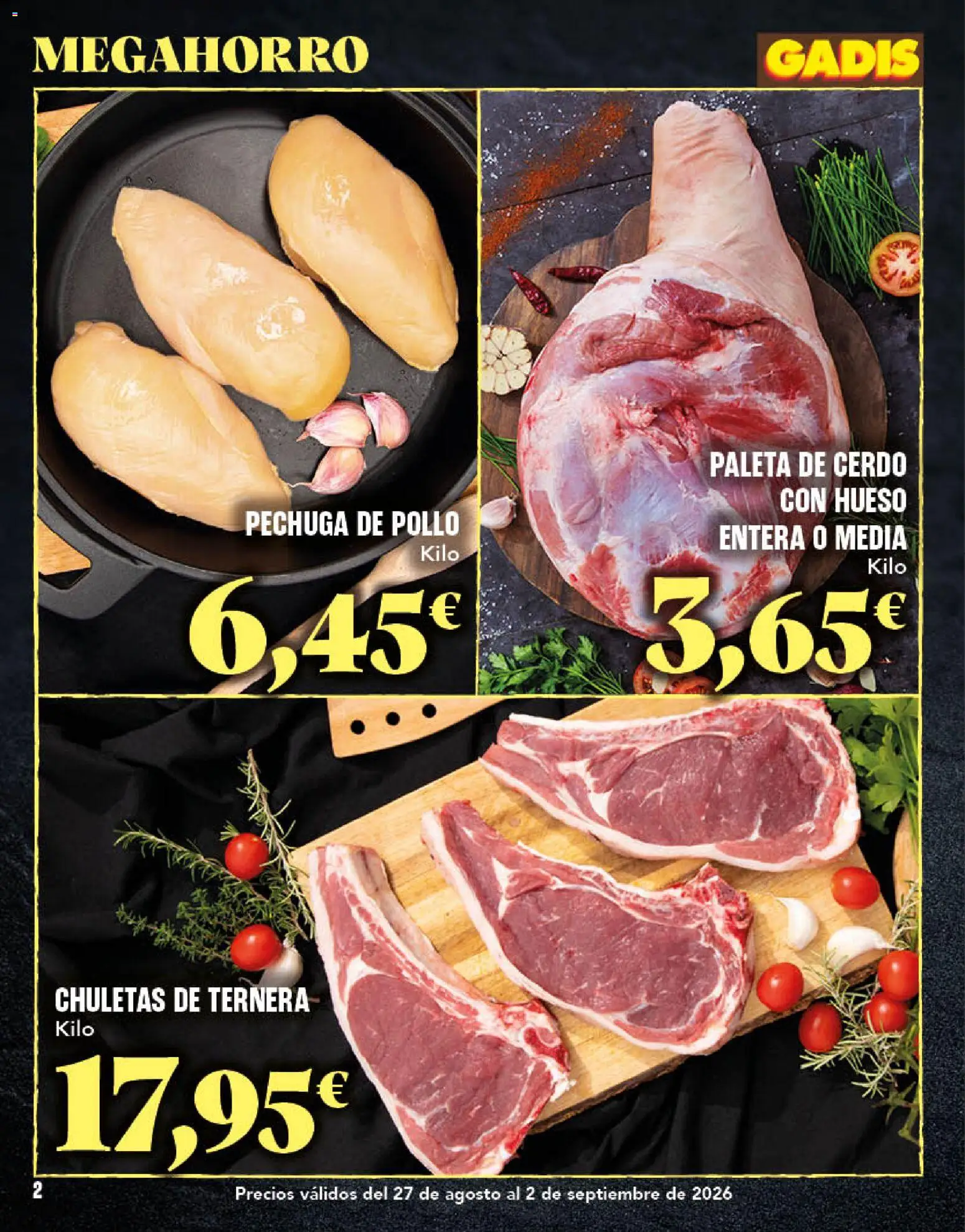 Gadis folleto │ válido desde el 27/08/2026 | Página: 2 | Productos: Cerdo, Paleta de cerdo, Pollo