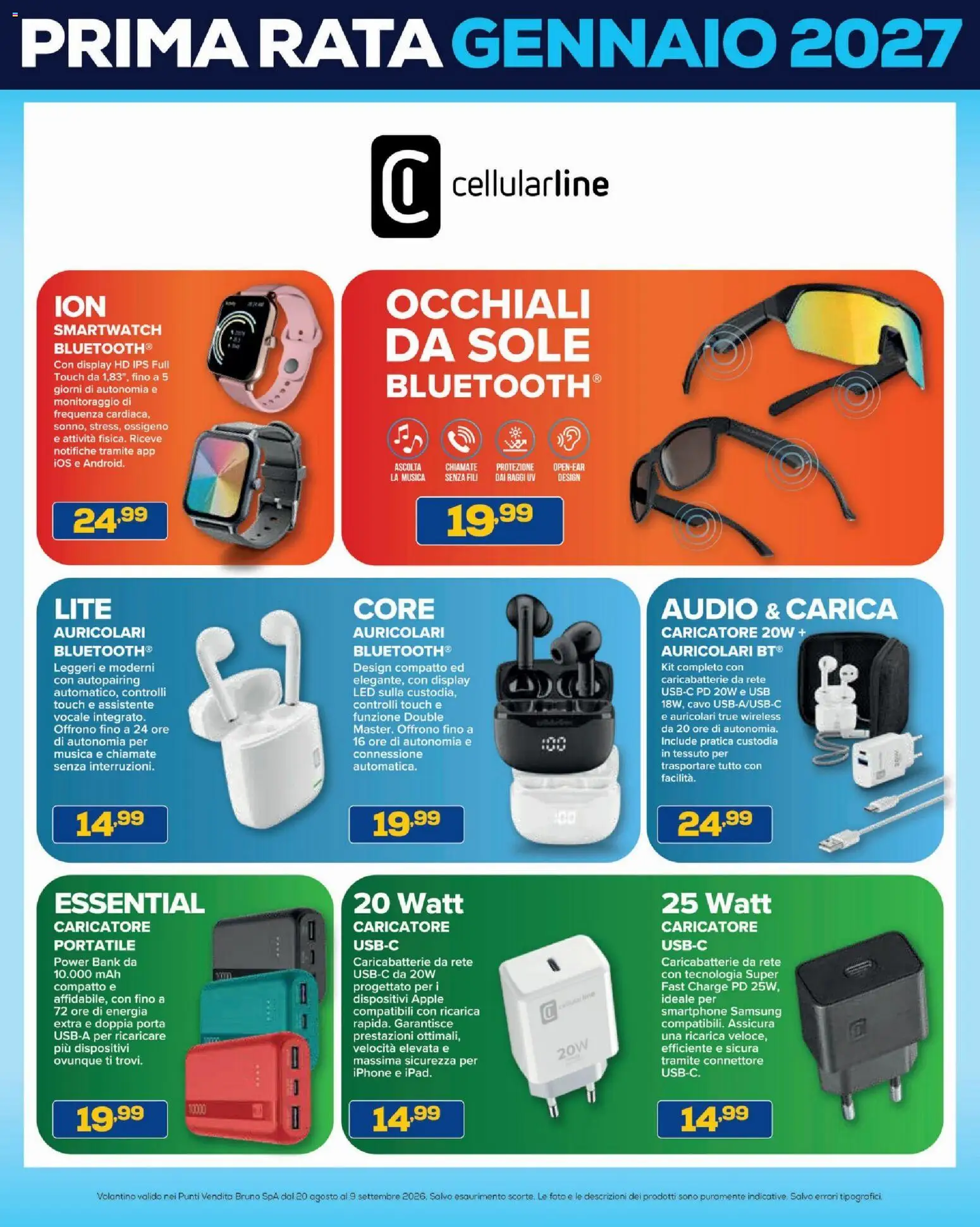 Volantino BRUNO del 20/08/2026 | Pagina: 16 | Prodotti: Power bank, Audio, USB, Samsung