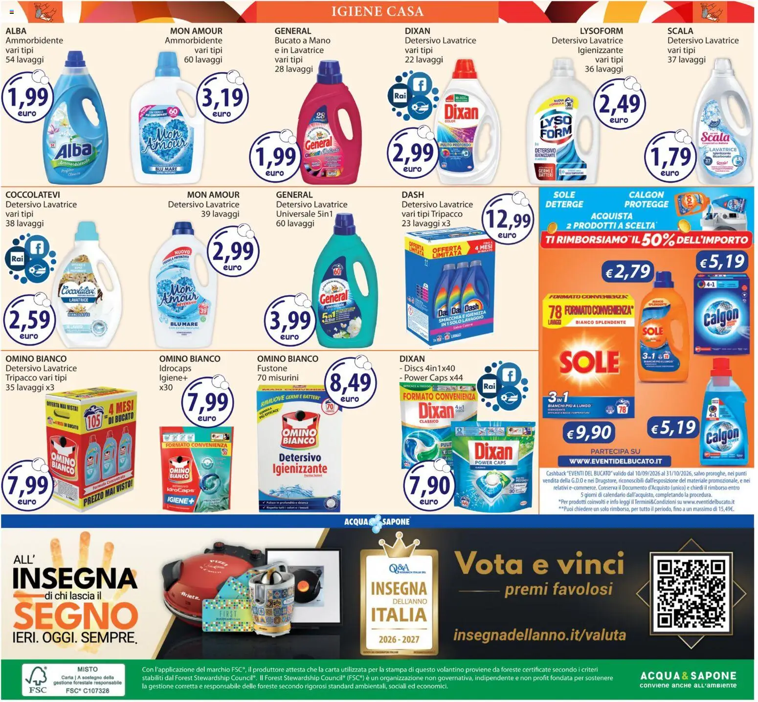 Volantino Acqua e Sapone del 24/09/2026 | Pagina: 20 | Prodotti: Sapone, Acqua, Lavatrice, Stampa