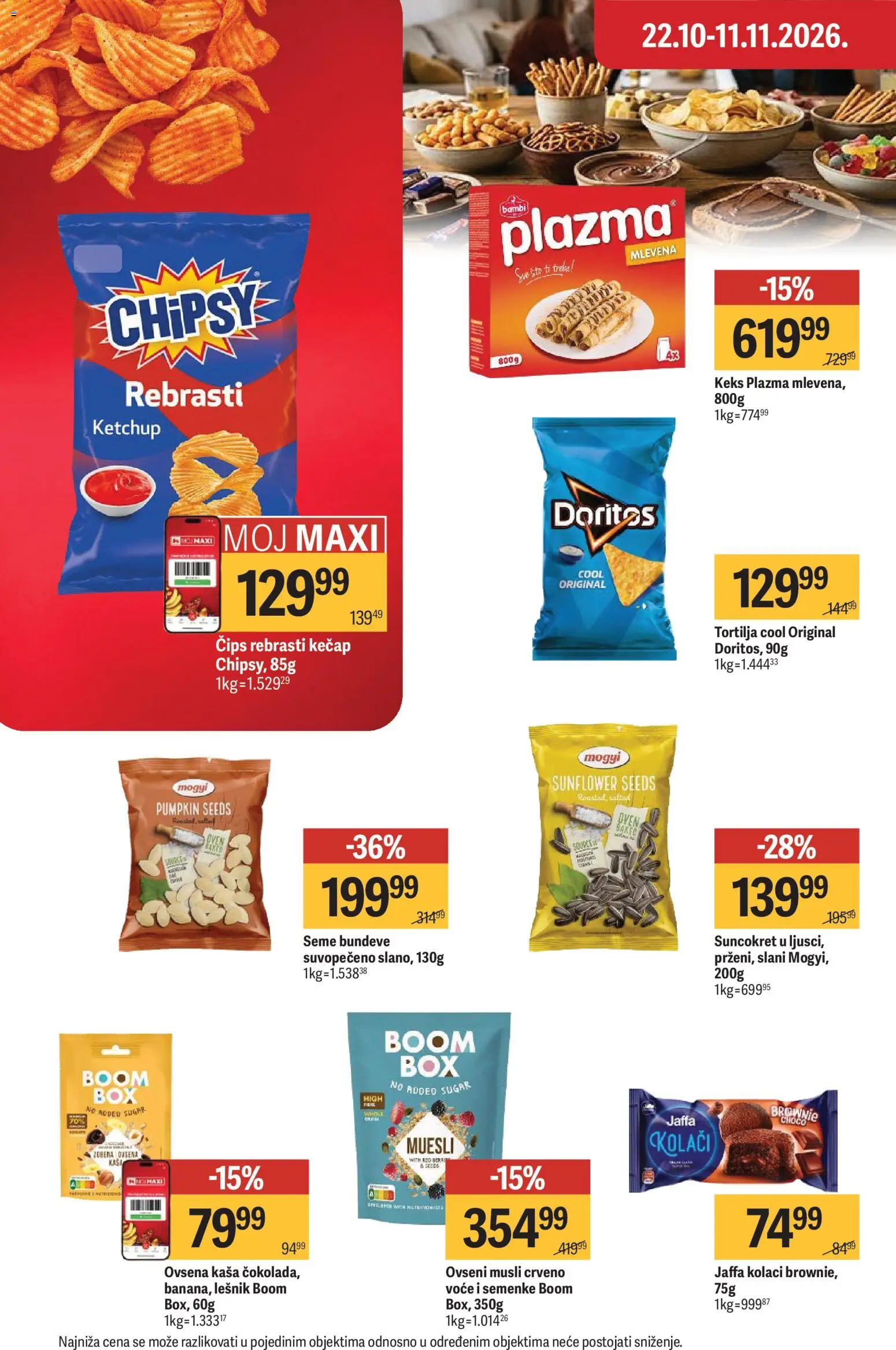 Maxi katalog - važi od 29.10.2026 | Strana: 34 | Proizvode: Čips, Sto, Musli, Brownie