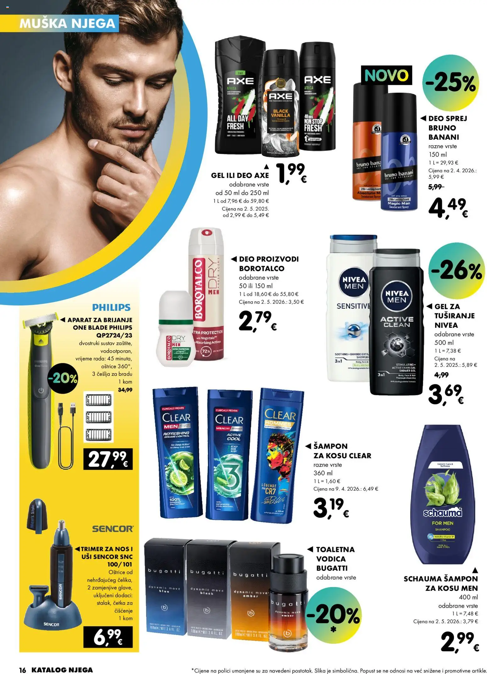 Interspar katalog | vrijedi od 04.06.2026 | Stranica: 16 | Proizvodi: Toaletna vodica, Četka, Axe, Borotalco