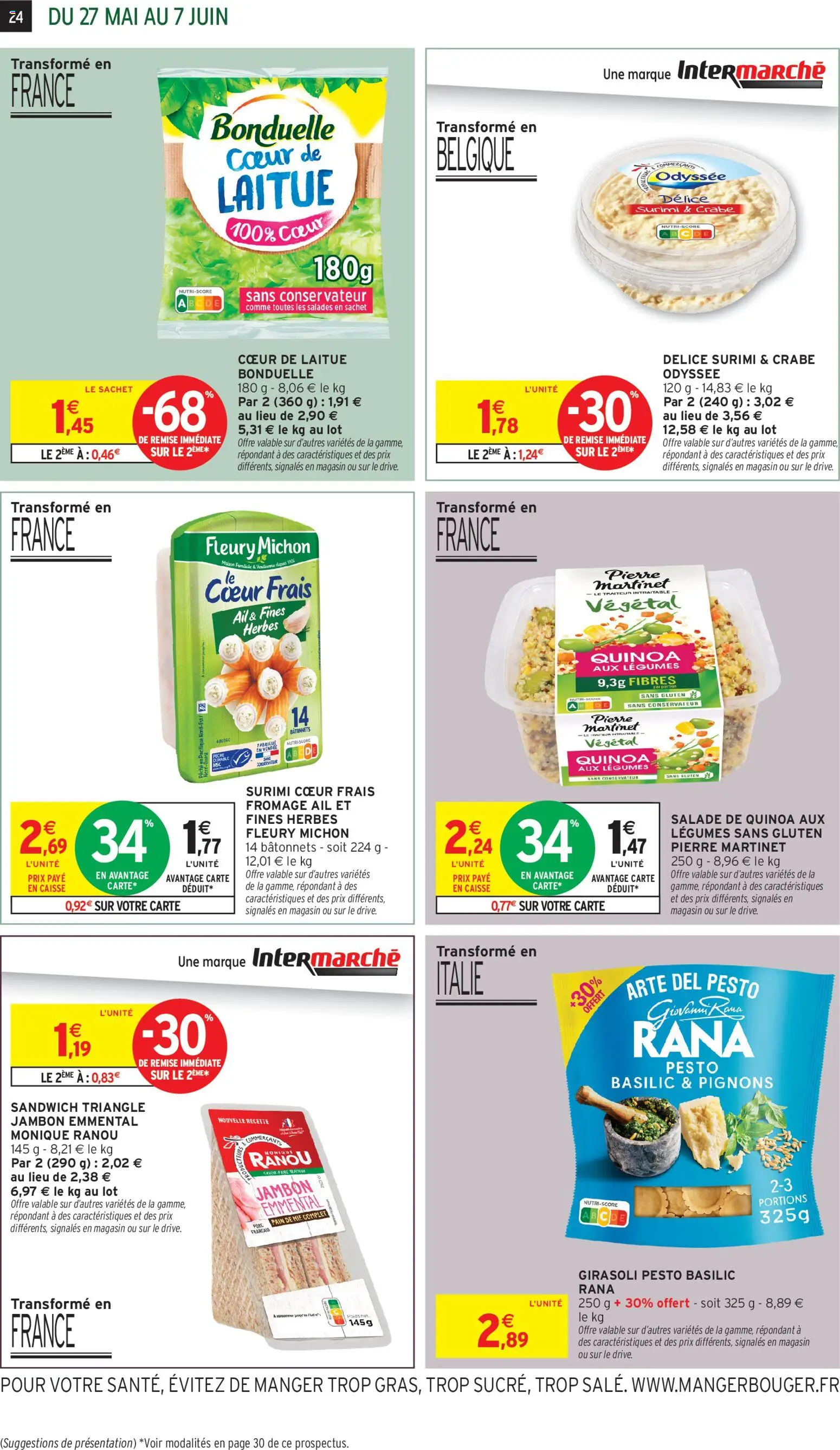 {H1} | Page: 24 | Produits: Salade, Pêche, Sandwich, Jambon