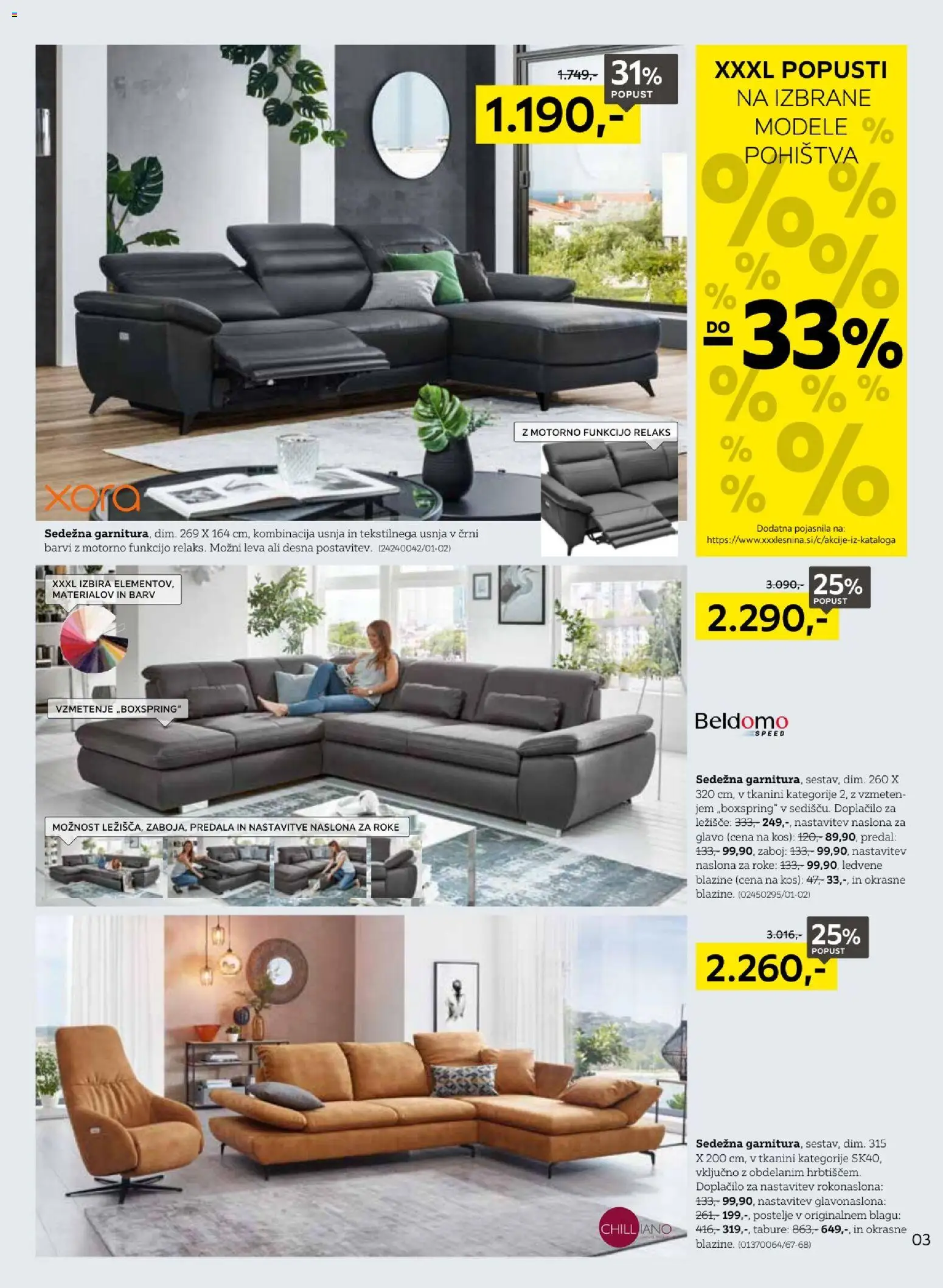 Novi XXXL Lesnina katalog ponudbe – veljaven od 07.04.2026 | Stran: 3 | Izdelki: Ležišče, Kos, Tabure, Zaboj