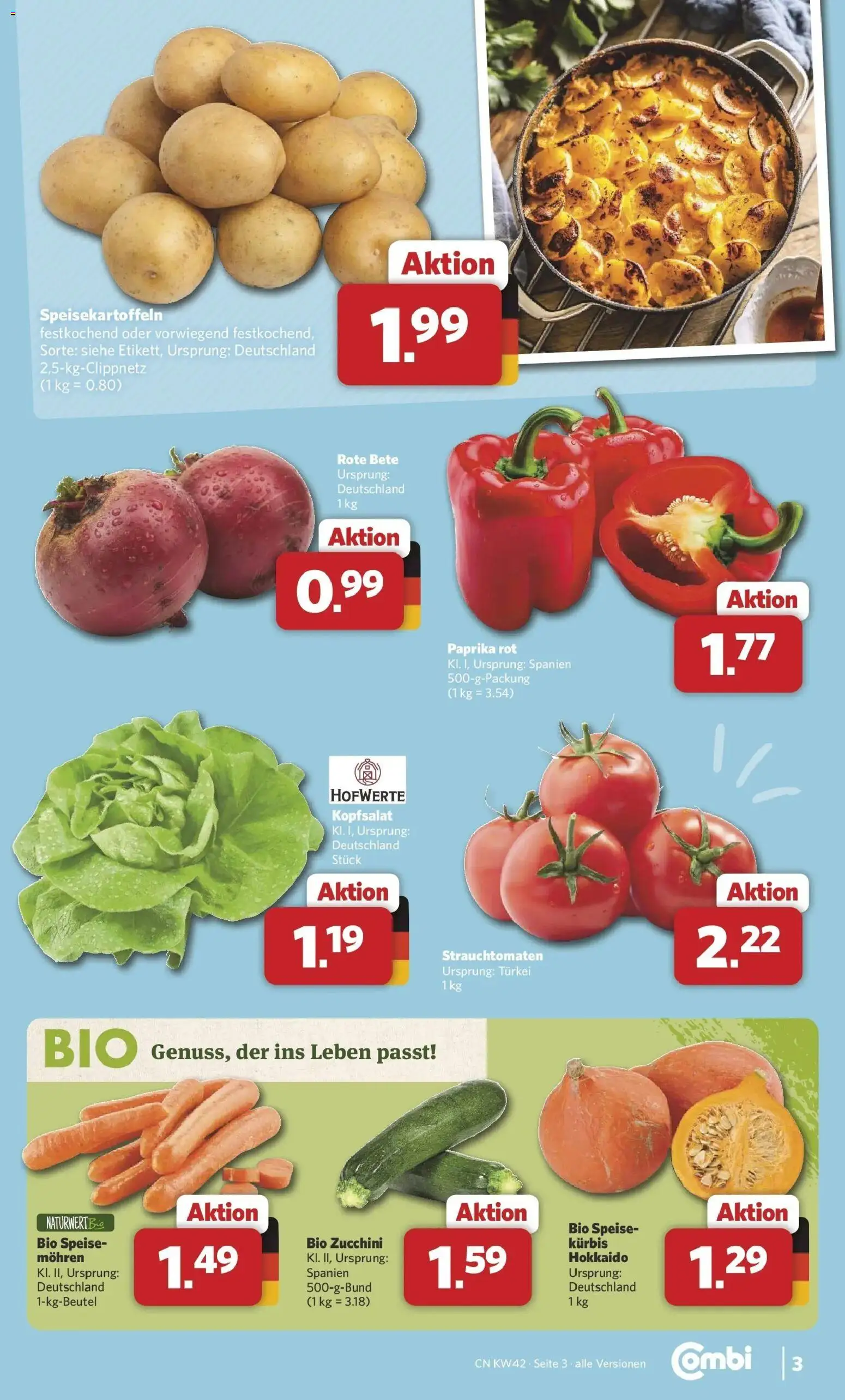 Combi Prospekt Dülmen – gültig ab 12.10.2026 | Seite: 3 | Produkte: Mohren, Paprika, Kürbis, Zucchini