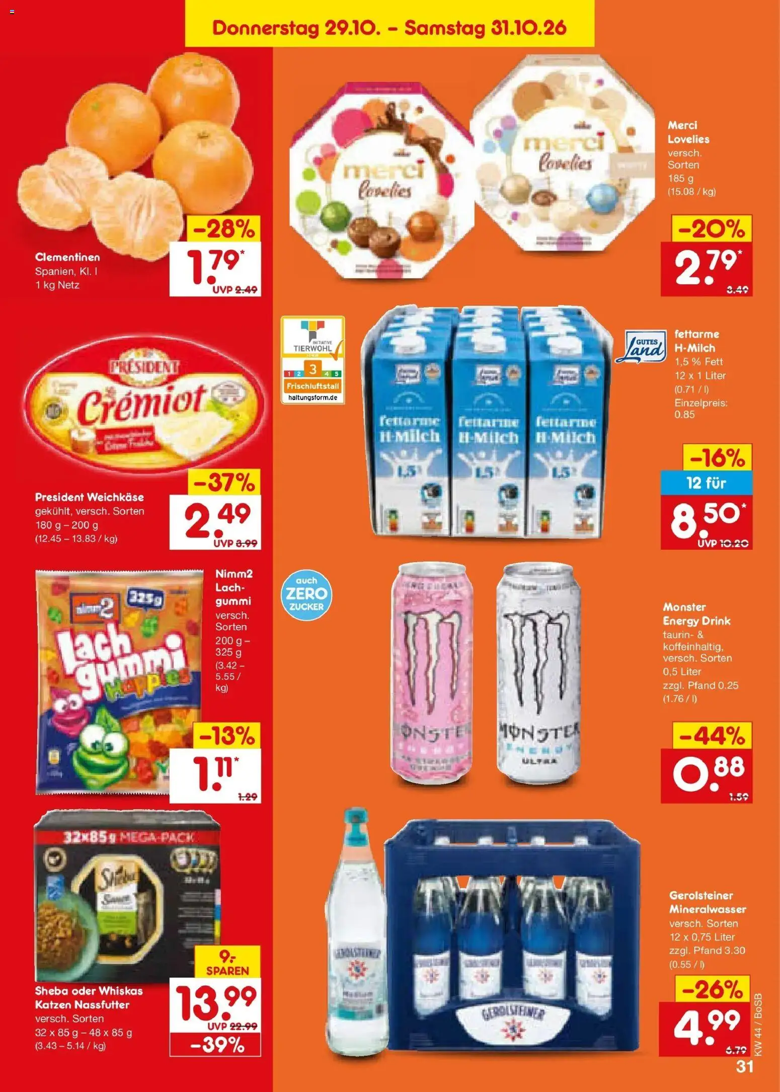 Netto Marken-Discount Prospekt Bochum – gültig ab 26.10.2026 | Seite: 41 | Produkte: Merci, Monster, Zucker, Gerolsteiner