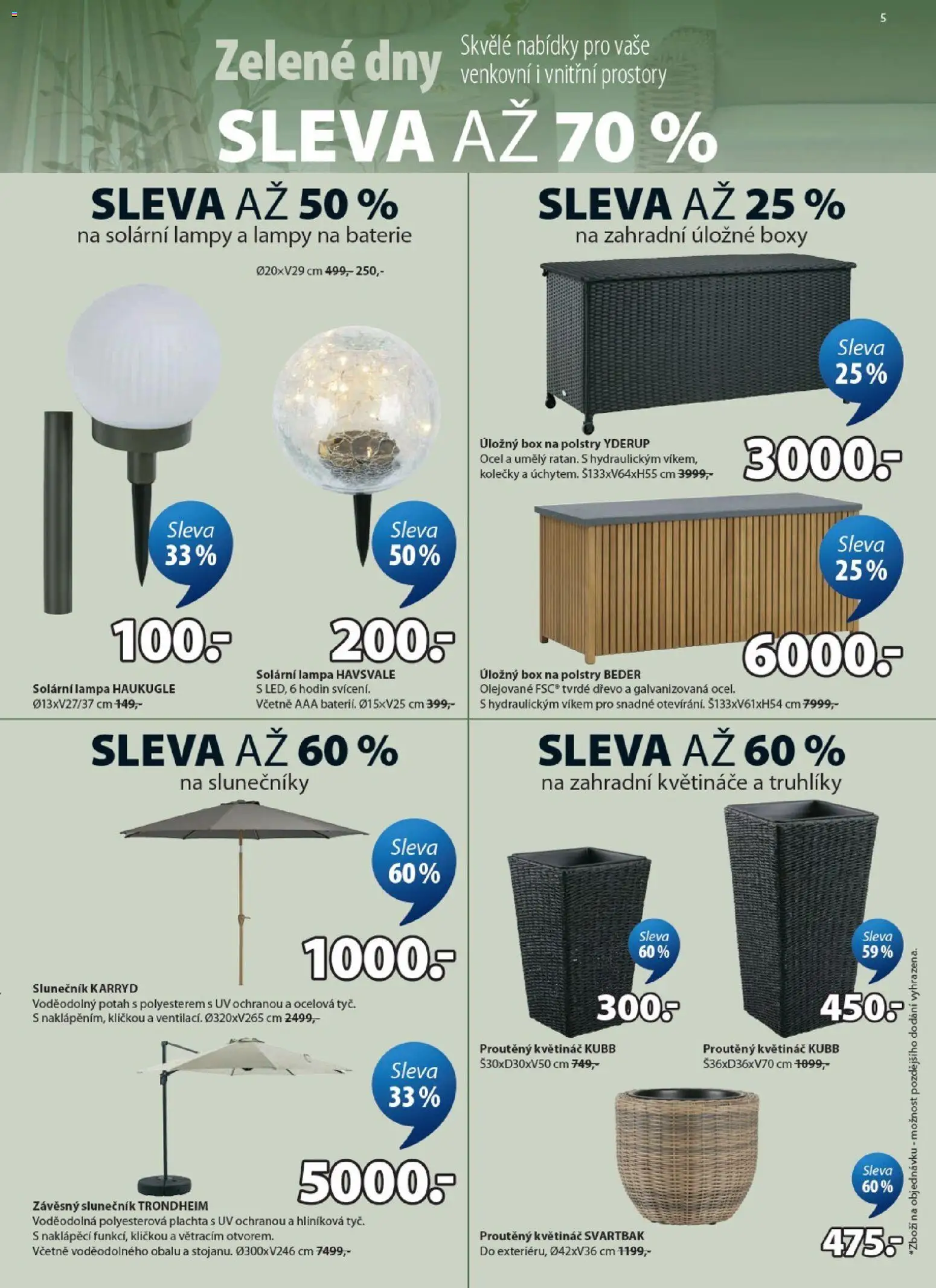 JYSK leták - Zelené dny od 20.05.2026 | Strana: 5 | Produkty: Truhlíky, Květináče, Úložný box, Květináč