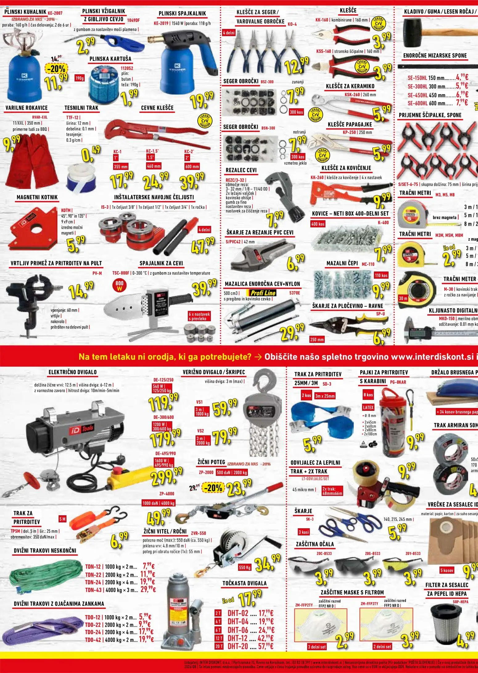 Novi Inter Diskont katalog ponudbe – veljaven od 18.08.2026 | Stran: 3 | Izdelki: Sesalec, Kladivo, Rokavice, Ocala