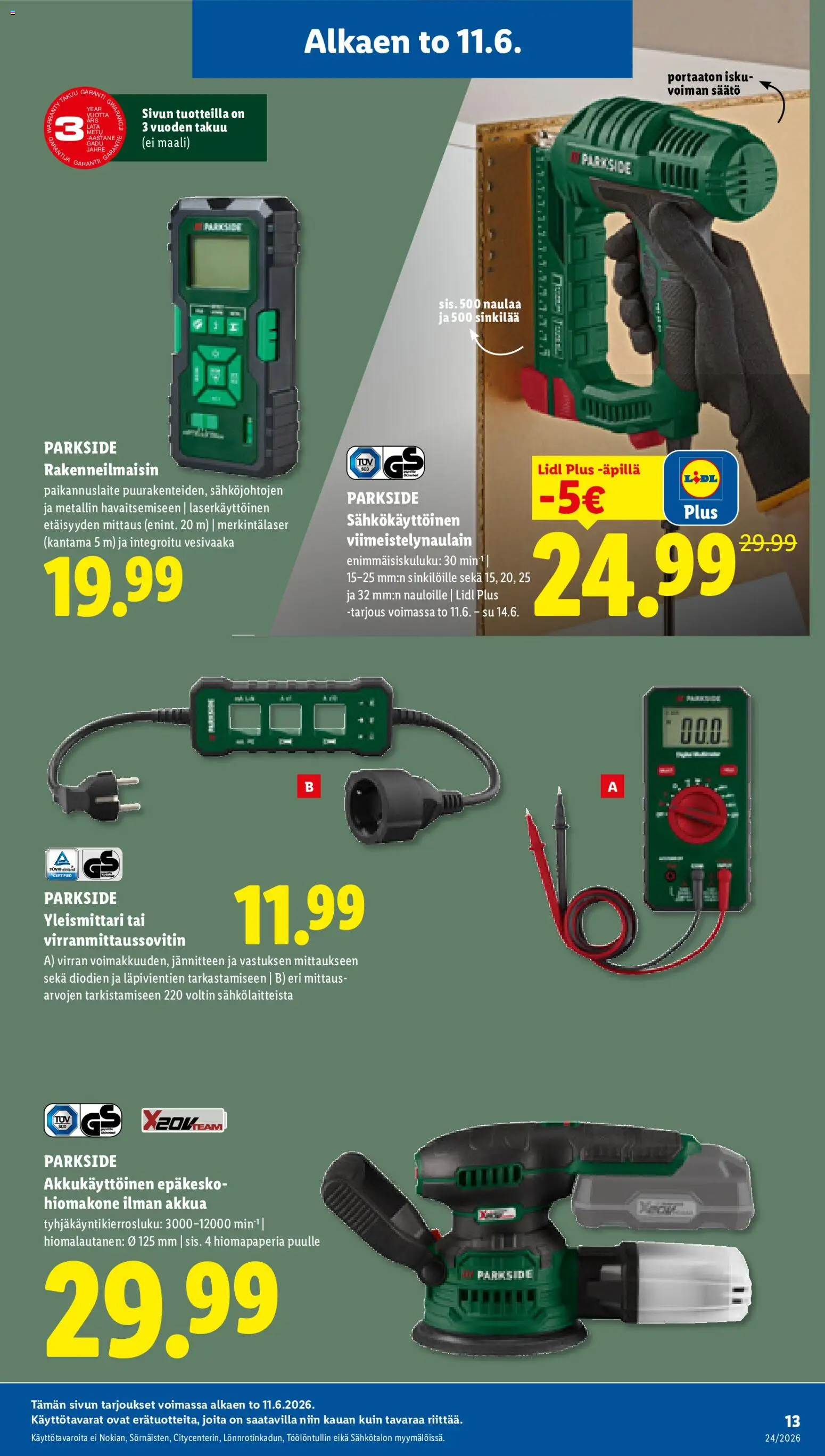Lidl tarjoukset – voimassa 11.06.2026 alkaen | Sivu: 17 | Tuotteet: Maali, Hiomakone