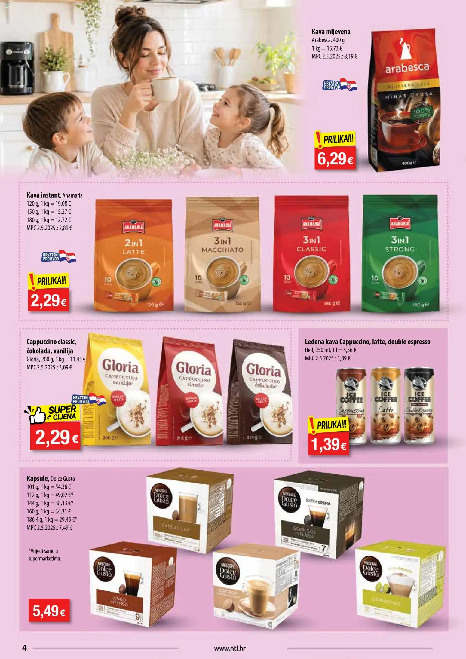 NTL katalog | vrijedi od 06.05.2026 | Stranica: 4 | Proizvodi: Kava, Čokolada, Arabesca, Cappuccino