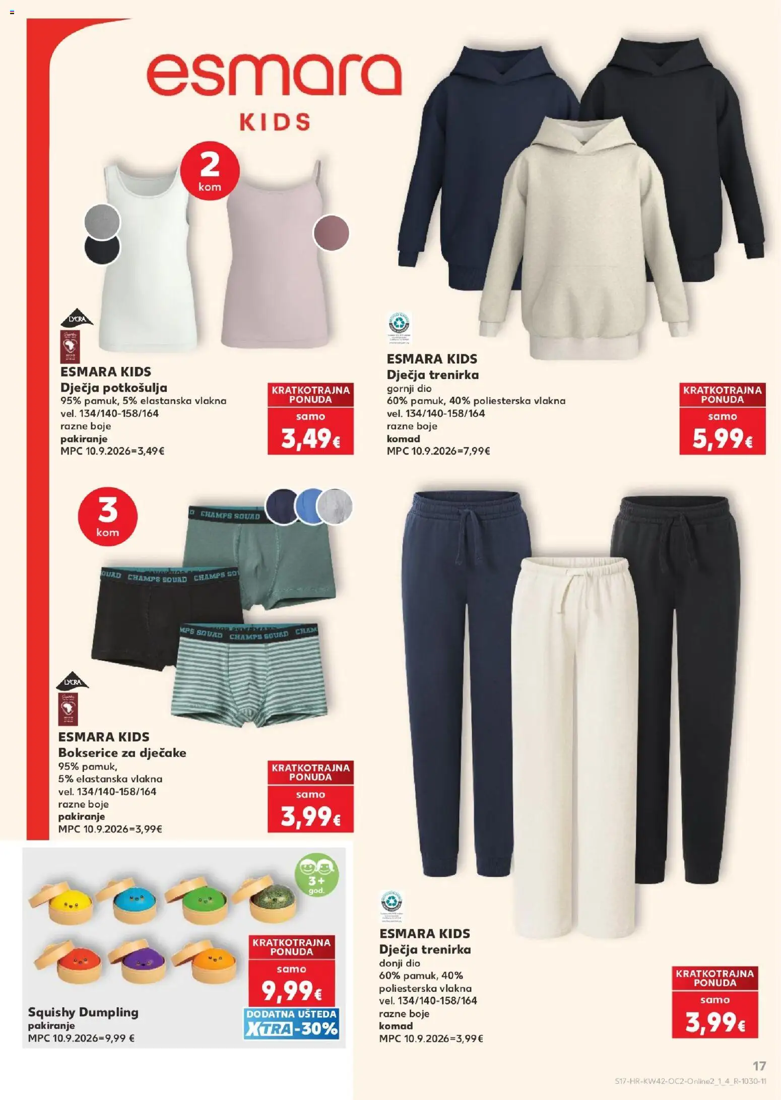 Kaufland katalog | vrijedi od 14.10.2026 | Stranica: 17 | Proizvodi: Bokserice, Potkosulja, Trenirka