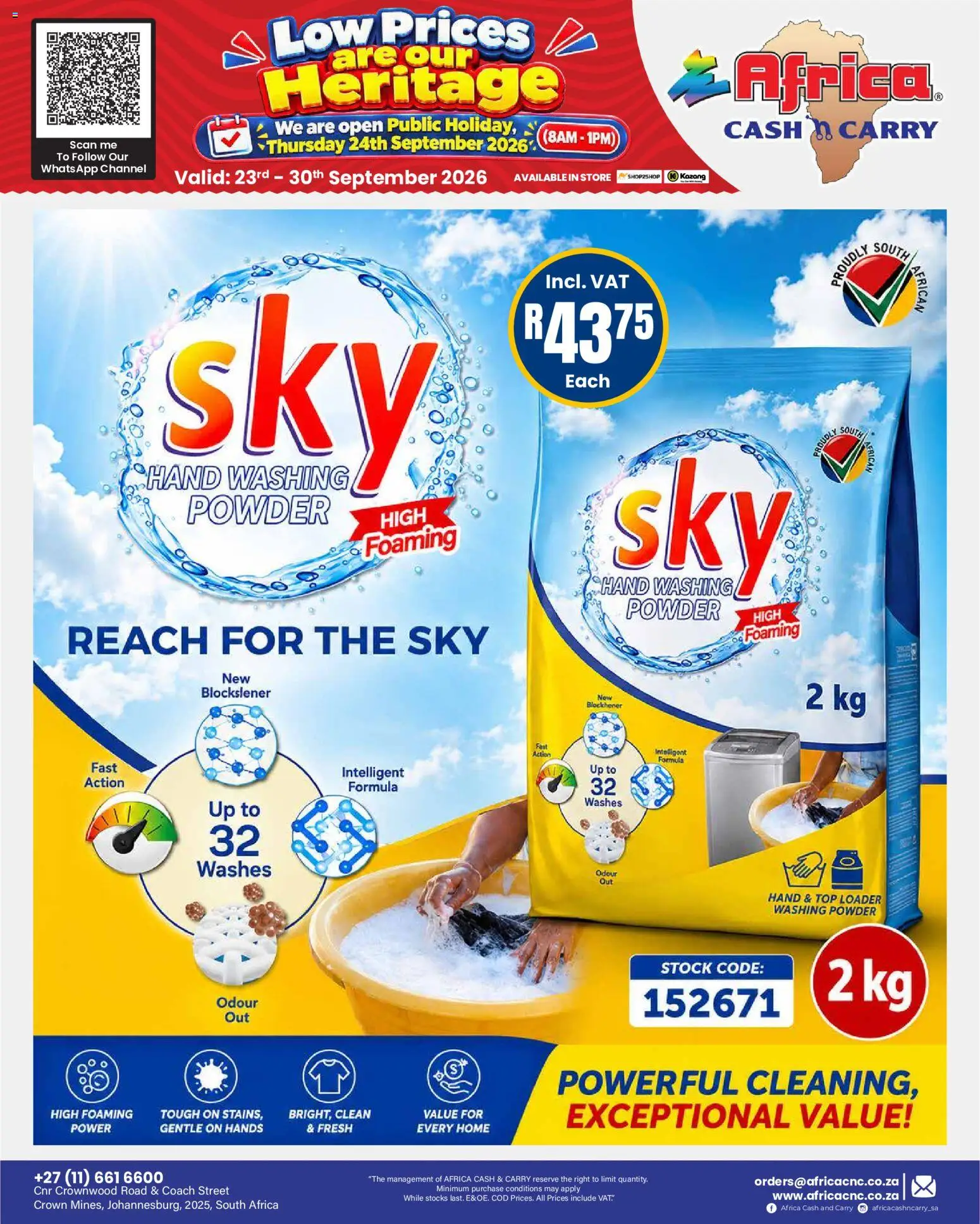 New Africa Cash & Carry catalogue – valid from 23/09/2026 | Page: 14 | Products: Powder, Stock, Washing powder
