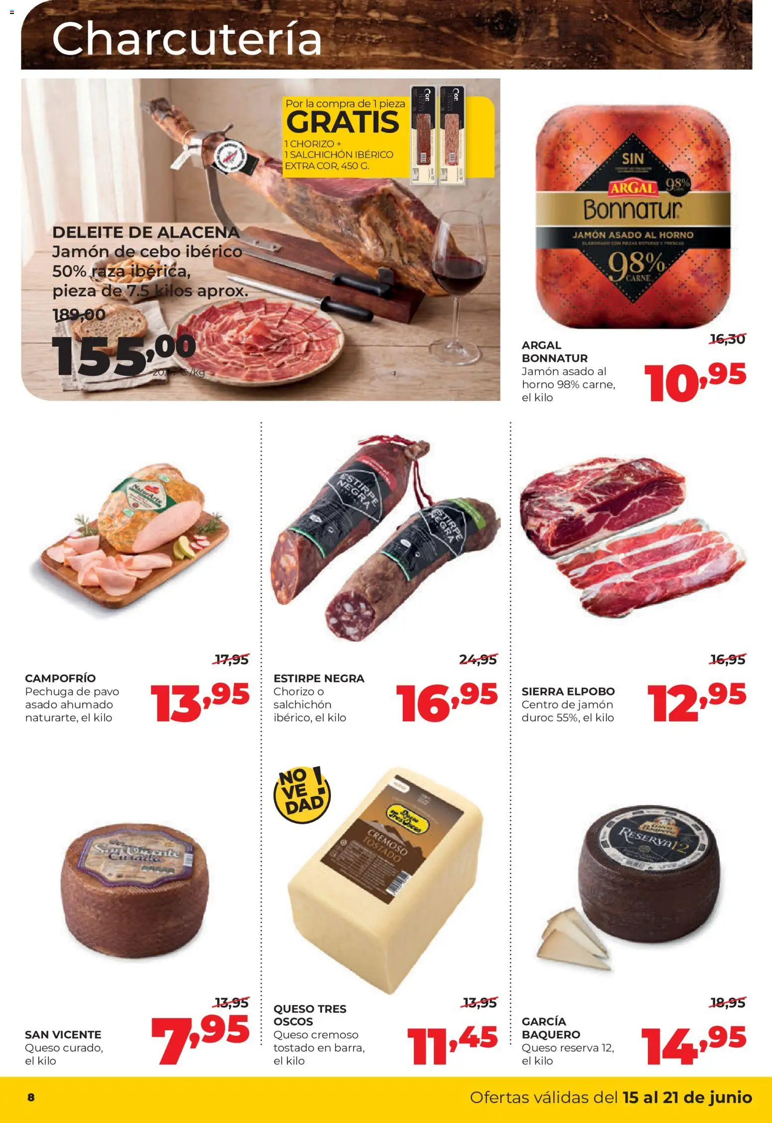 Alimerka folleto Castilla y León │ válido desde el 15.06.2026 | Página: 8 | Productos: Queso, Jamón, Horno