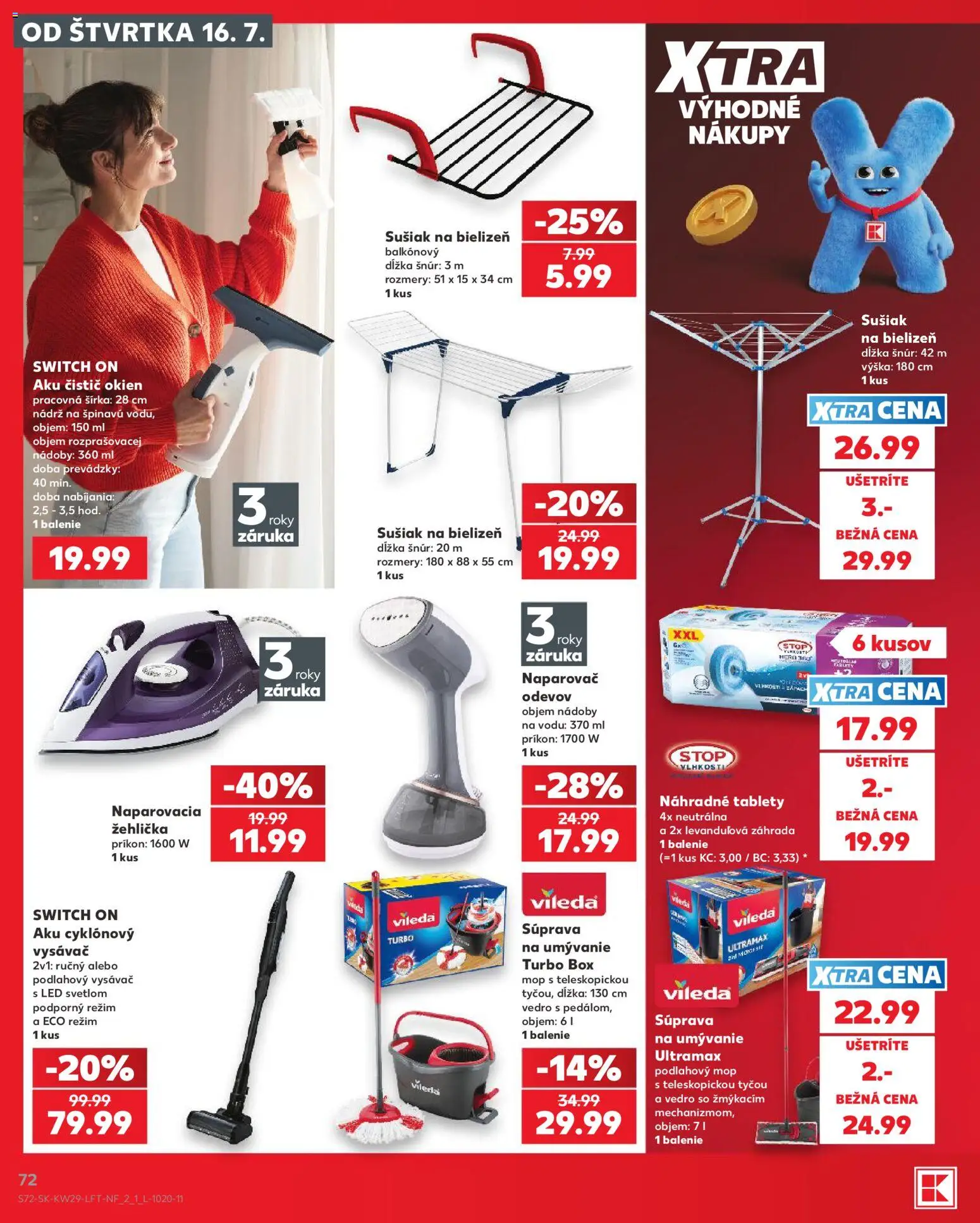 Kaufland SK akciós ujság - amely érvényes a következő dátumtól: 2026.07.16. | Oldal: 72 | Termékek: Mop, Switch, LED, Só