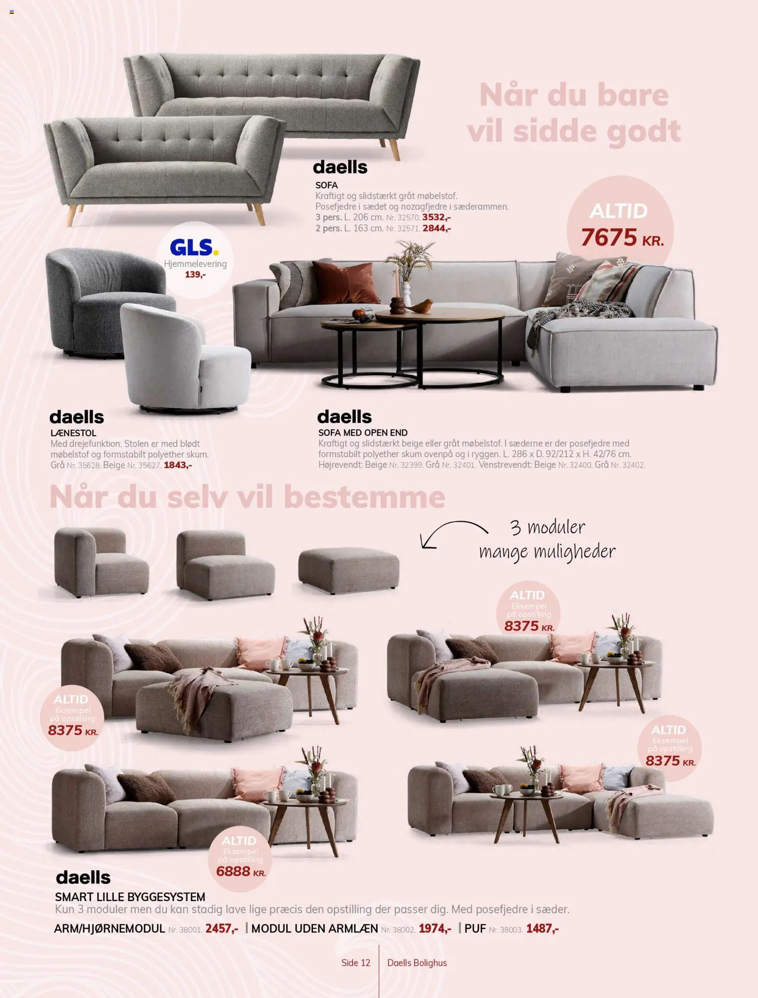 Daells Bolighus tilbudsavis – gyldig fra 25.03.2026 | Side: 12 | Produkter: Sofa, Lænestol, Puf