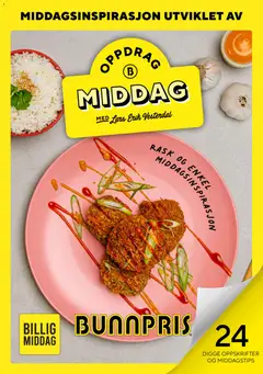 Forhåndsvisning av Bunnpris kundeavis middagsinspirasjon utviklet av gyldig fra 24/09/2026
