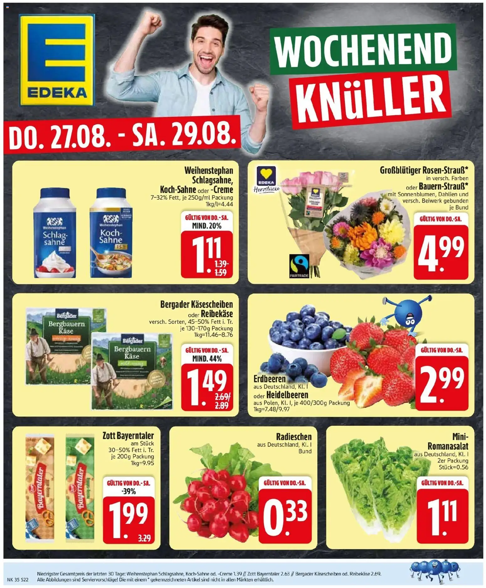 Edeka Prospekt Altmannstein (ab 24.08.2026) » Angebote Online | Seite: 26 | Produkte: Kochsahne, Käse, Heidelbeeren, Erdbeeren
