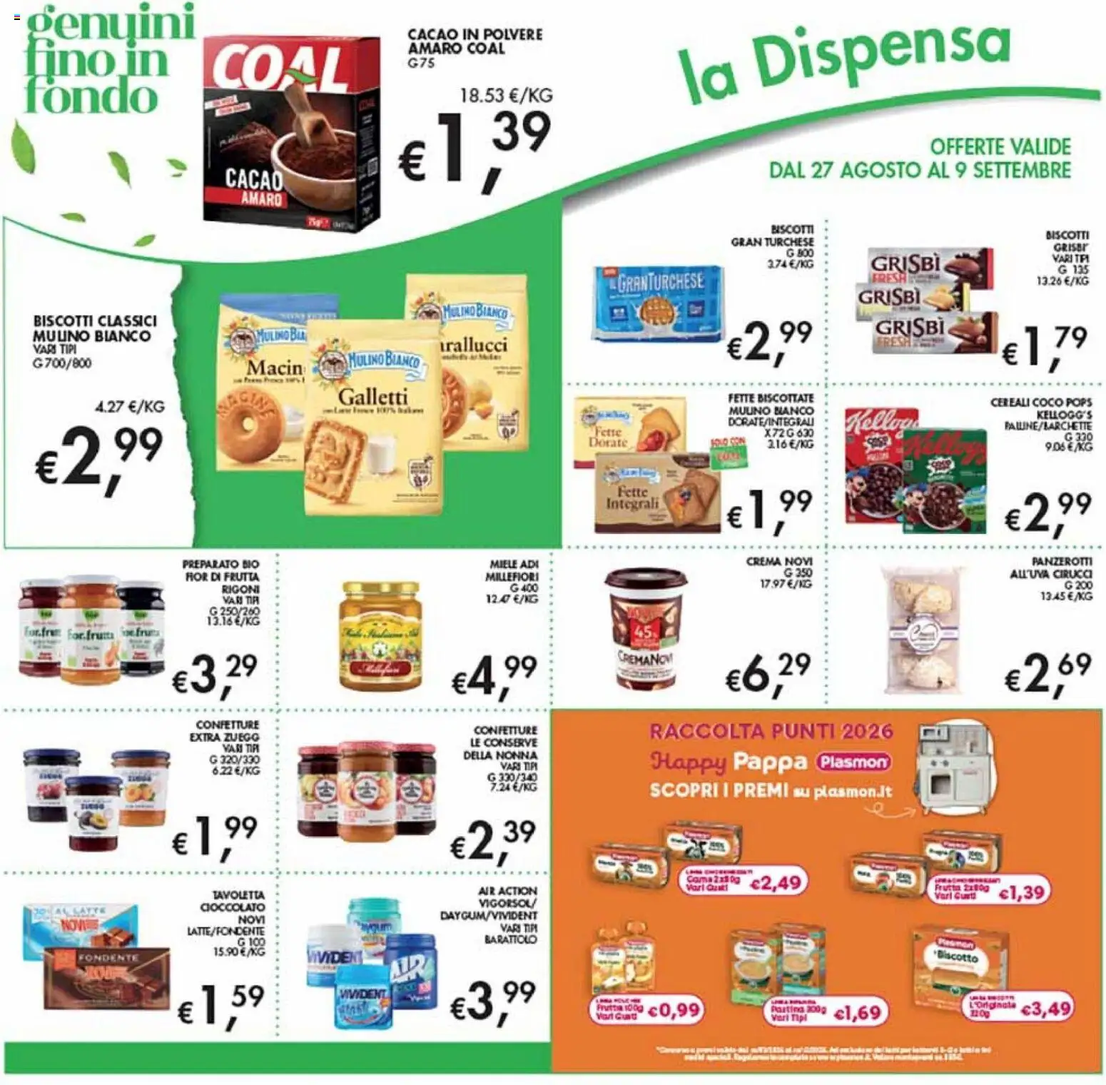 Volantino Coal del 27/08/2026 | Pagina: 18 | Prodotti: Cioccolato, Cereali, Tavoletta, Conserve