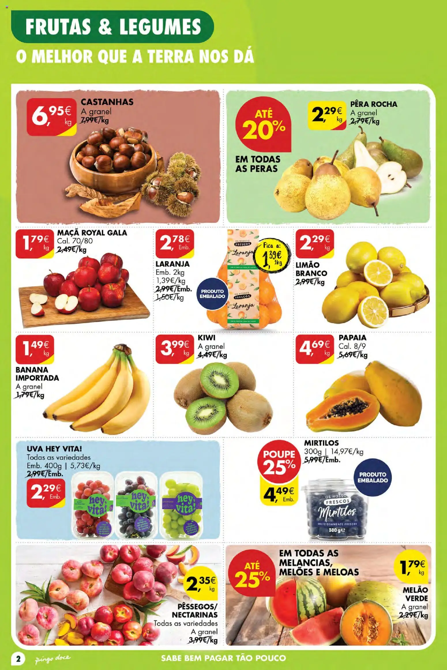 Pingo Doce folheto Poupe Esta Semana Açores │ válido de 01/10/2026 | Página: 2 | Produtos: Castanhas, Frutas, Kiwi, Mirtilos