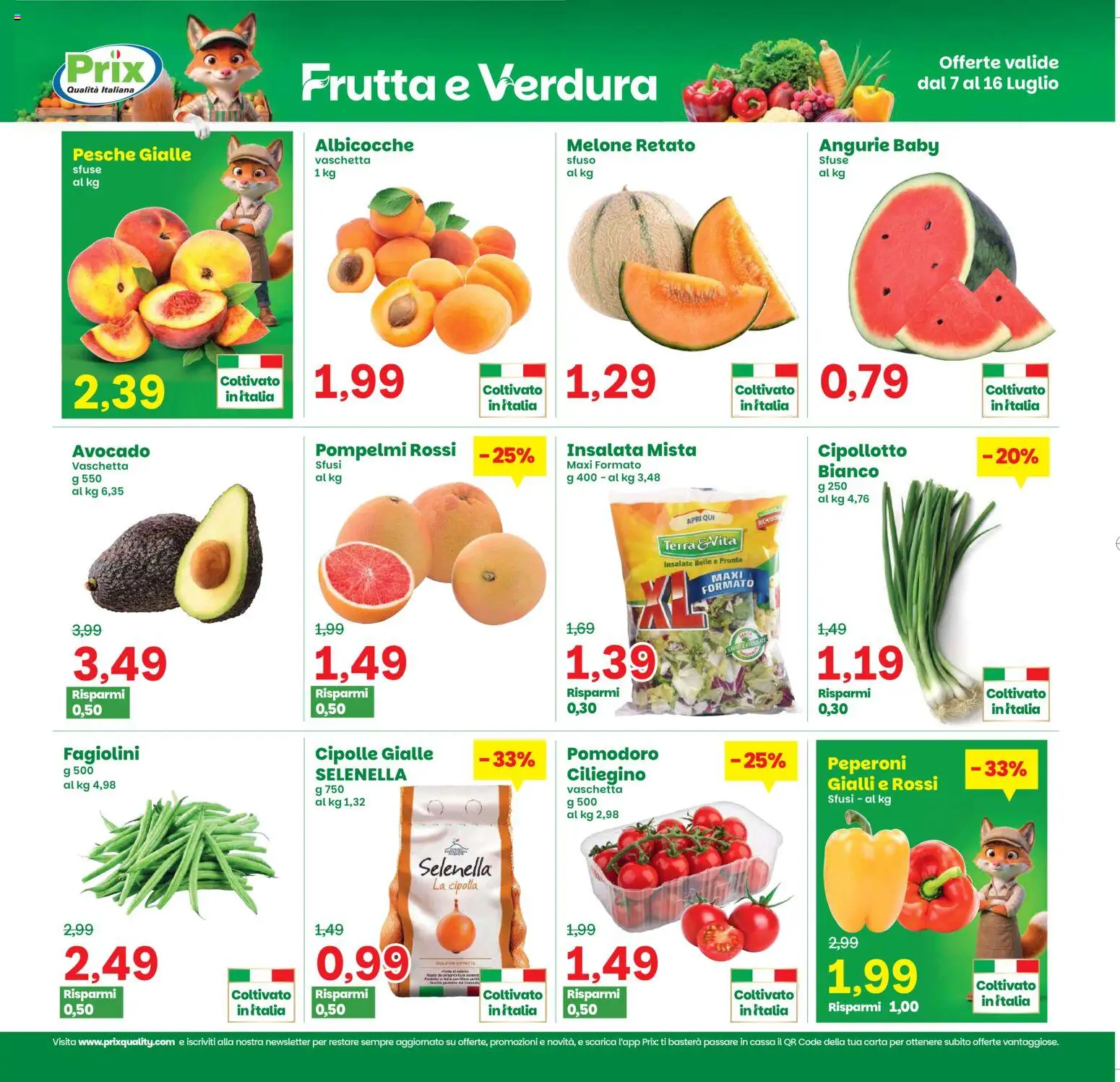 Volantino Prix del 07/07/2026 | Pagina: 3 | Prodotti: Insalata, Cipolle, Pomodoro, Terra
