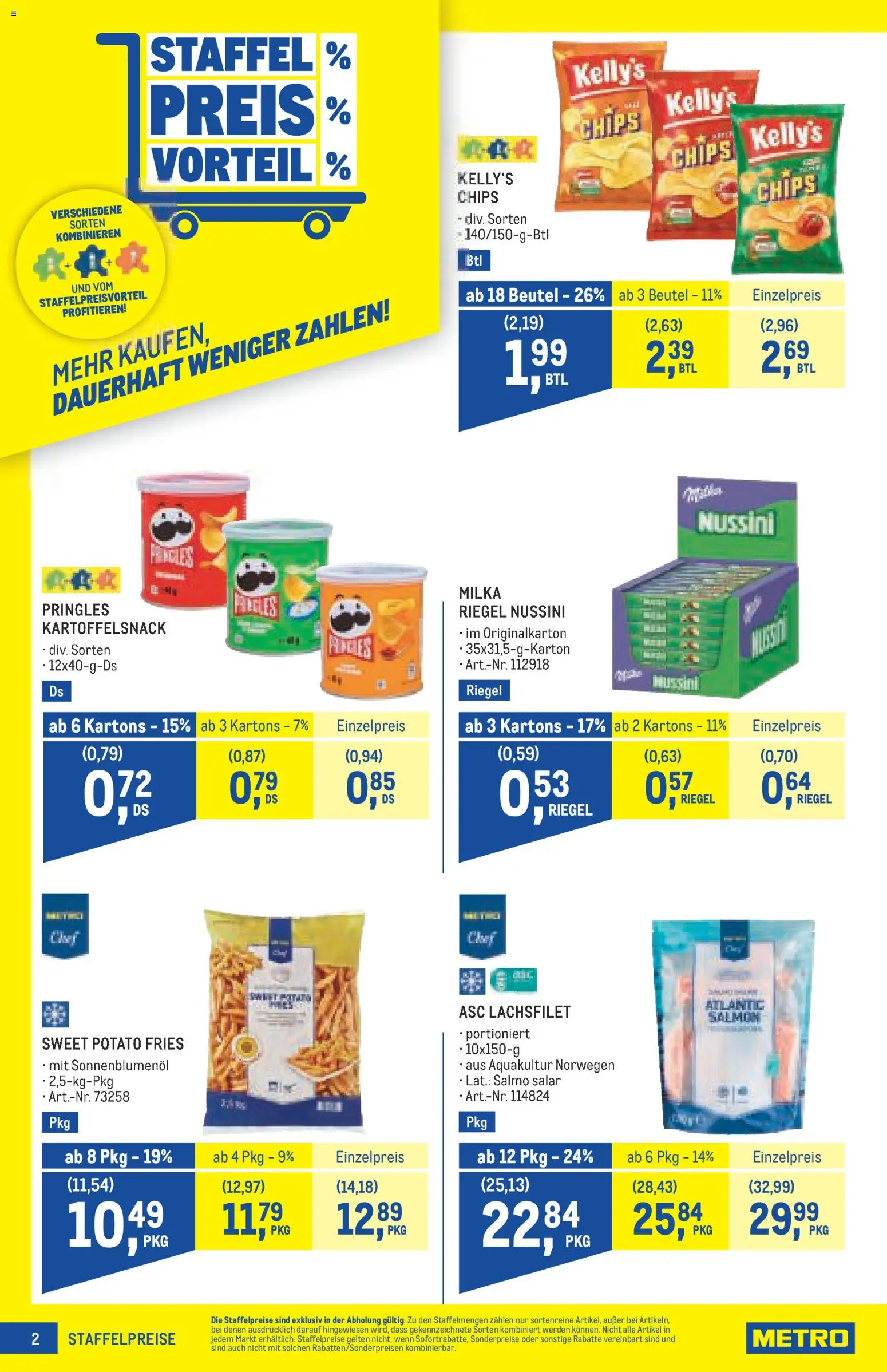 Metro angebote Profi gültig ab 03.09.2026 | Seite: 2 | Produkte: Chips, Lachsfilet