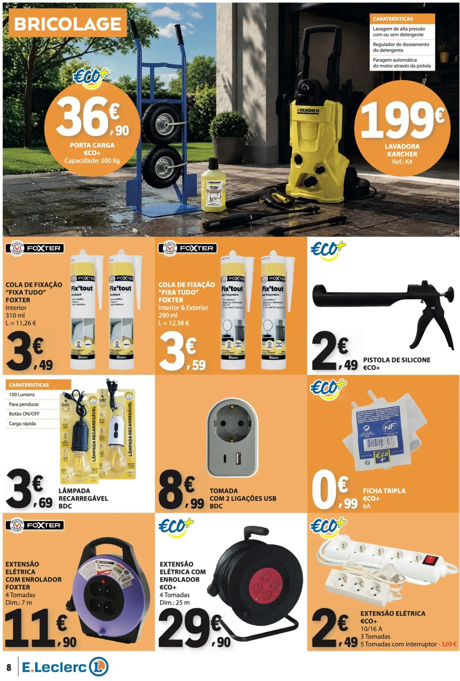 E.Leclerc folheto Não Alimentar │ válido de 02/07/2026 | Página: 8 | Produtos: Porta, Interruptor, Detergente, Tomada
