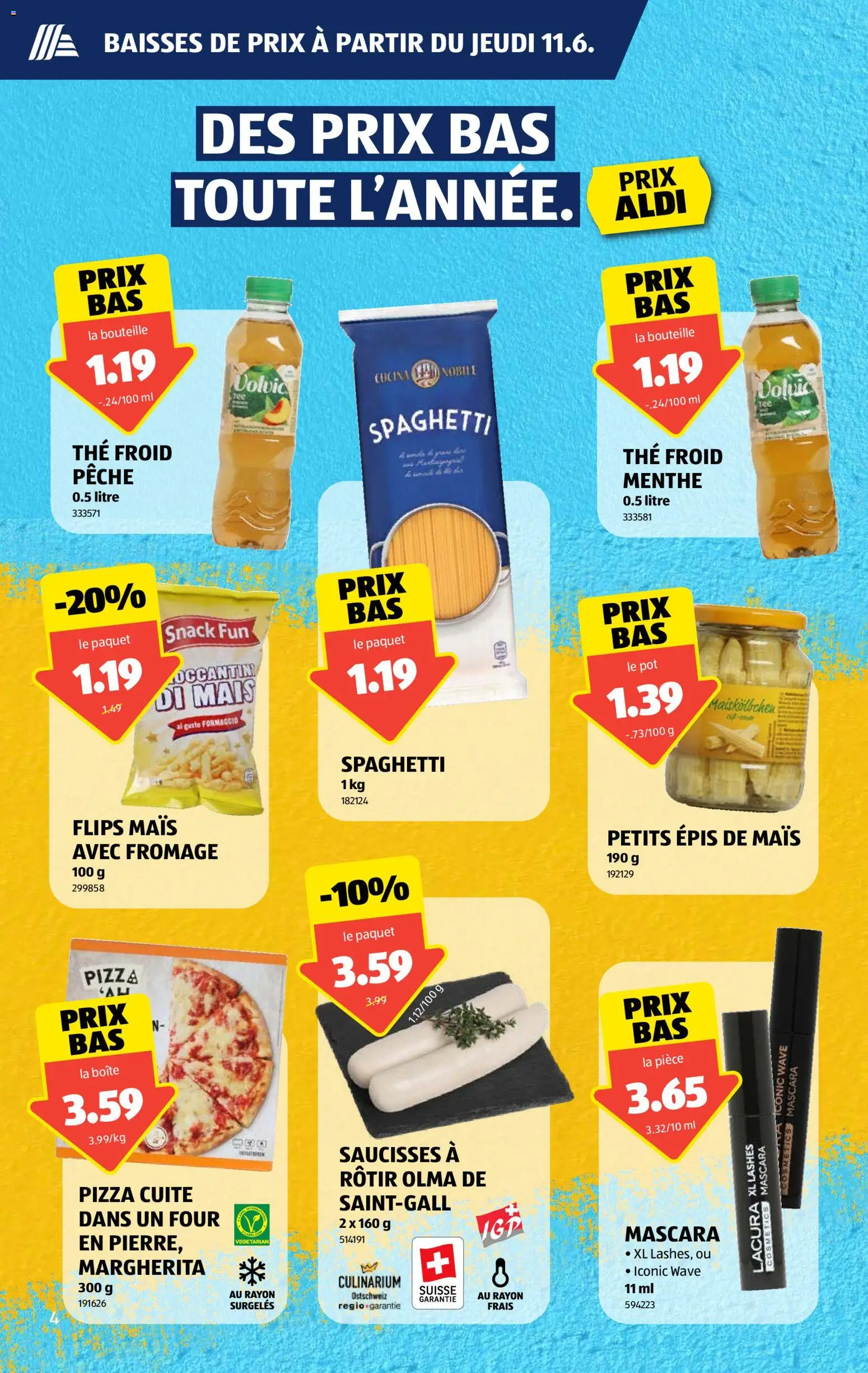 Aldi aktionen FR – gültig ab 11.06.2026 | Seite: 4 | Produkte: Pizza, Mascara