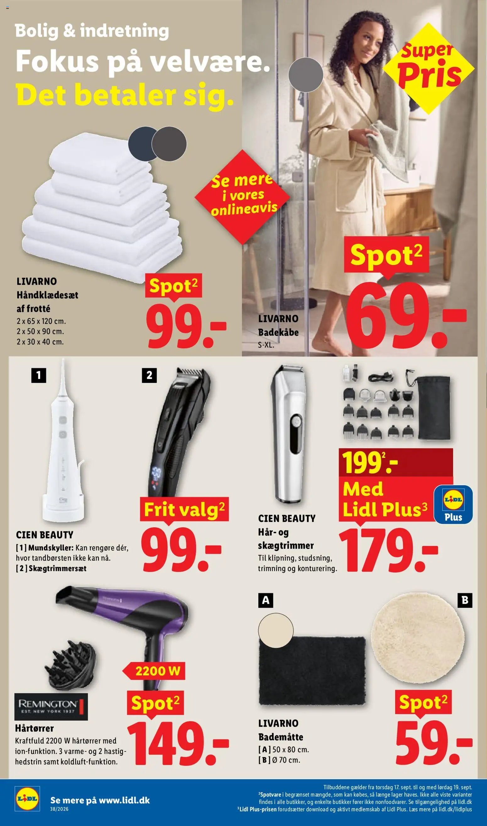 Lidl tilbudsavis – gyldig fra 13/09/2026 | Side: 8 | Produkter: Badekåbe, Søm, Bademåtte, Hårtørrer