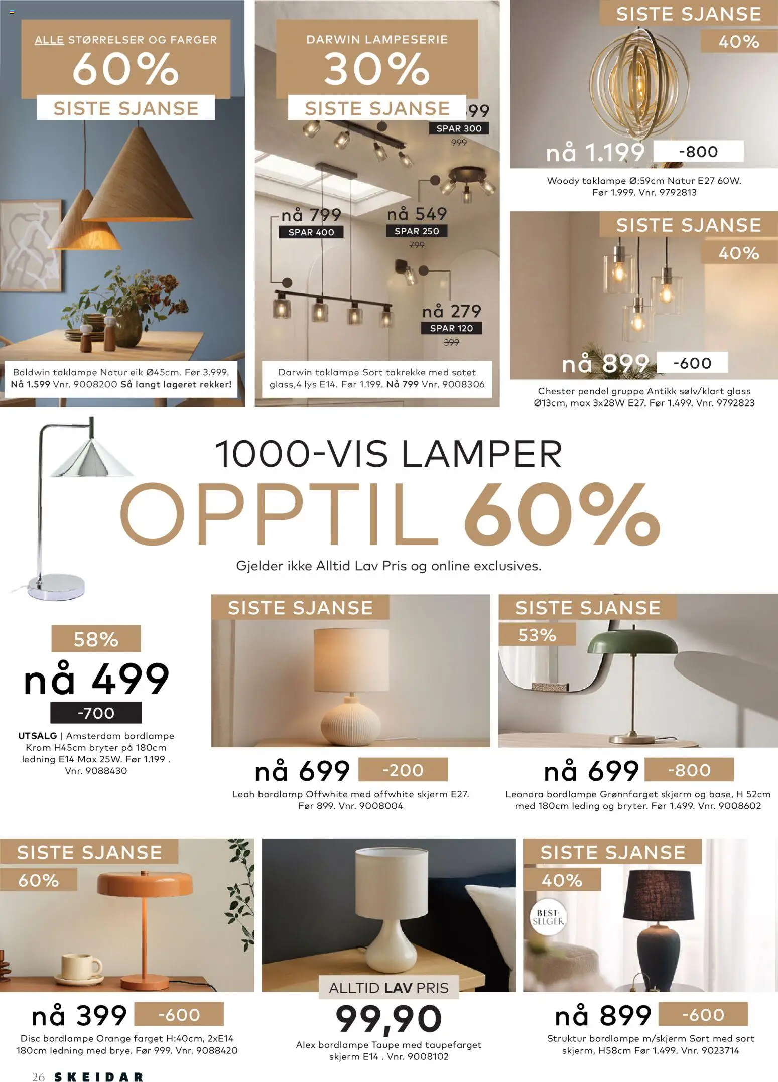 {H1} | Side: 26 | Produkter: Taklampe, Ledning, Lys, Jeux