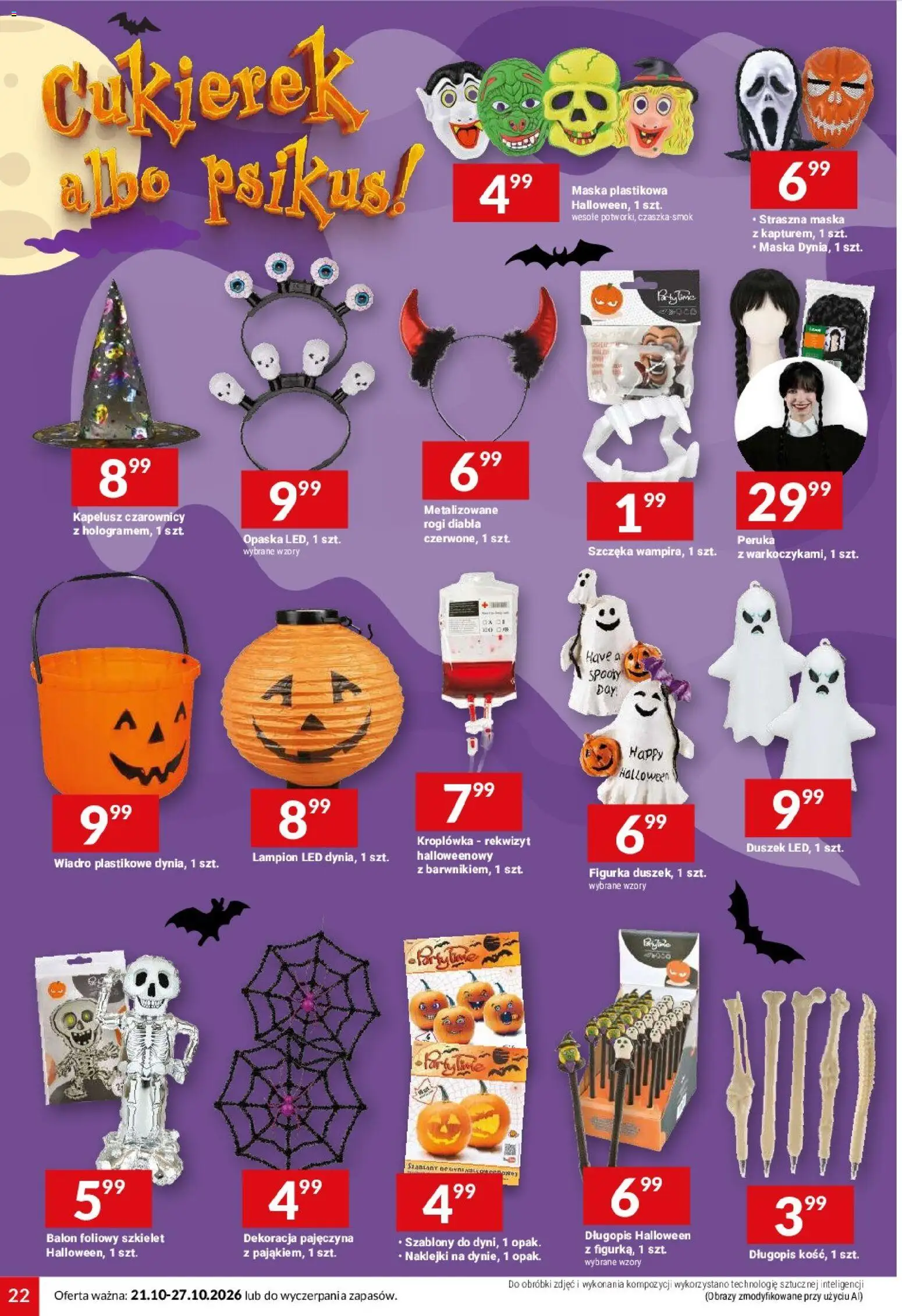 Twój Market gazetka od 21.10.2026 | Strona: 22 | Produkty: Kapelusz, Naklejki, Lampion, Maska