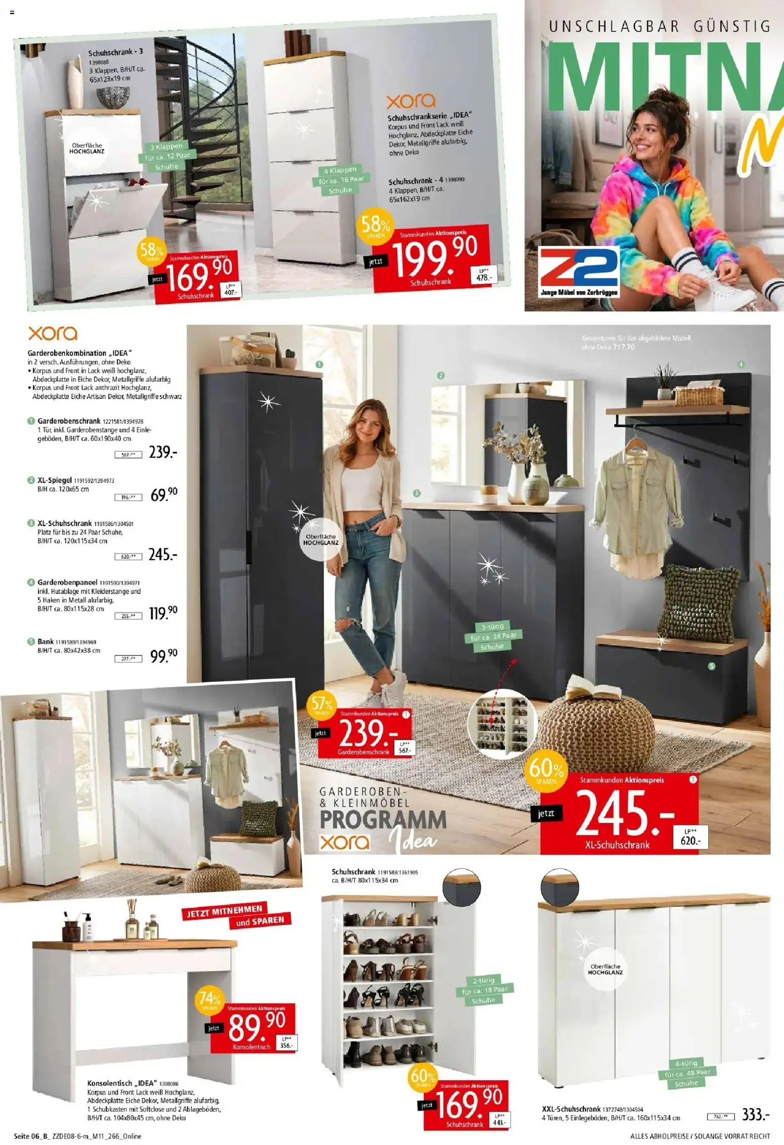 Zurbrüggen - Zurbrüggen: Mitnahme Möbel – gültig ab 29.08.2026 | Seite: 18 | Produkte: Tür, Garderobenschrank, Konsolentisch