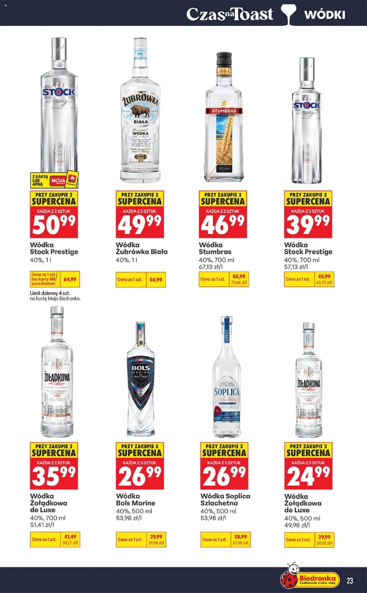 Biedronka Polsko leták - Czas na toast od 07.09.2026 | Strana: 23 | Produkty: Deluxe, Zubrowka, Karty