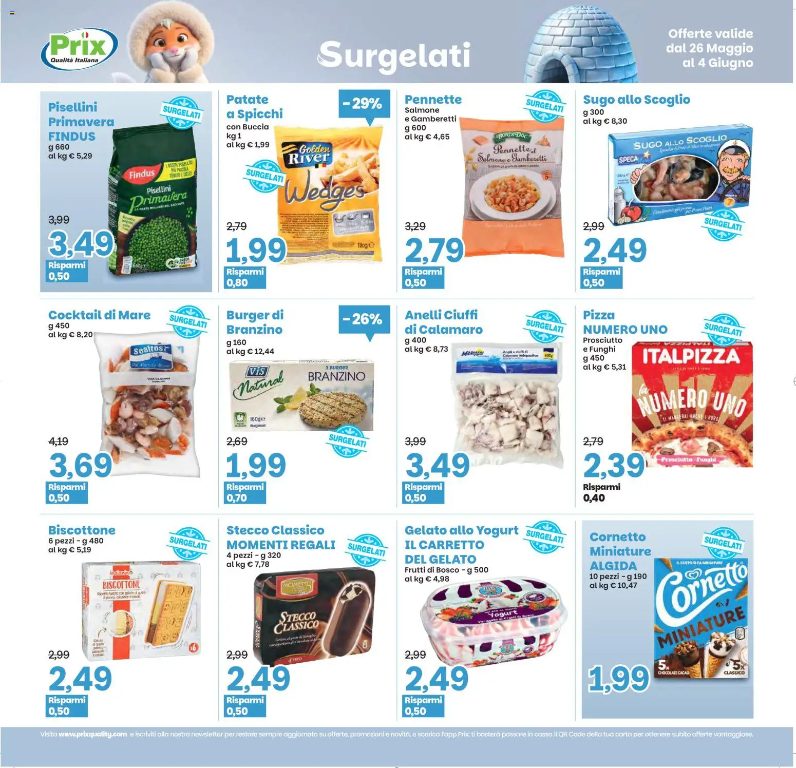 Volantino Prix del 26.05.2026 | Pagina: 9 | Prodotti: Cornetto, Gelato, Funghi, Sugo