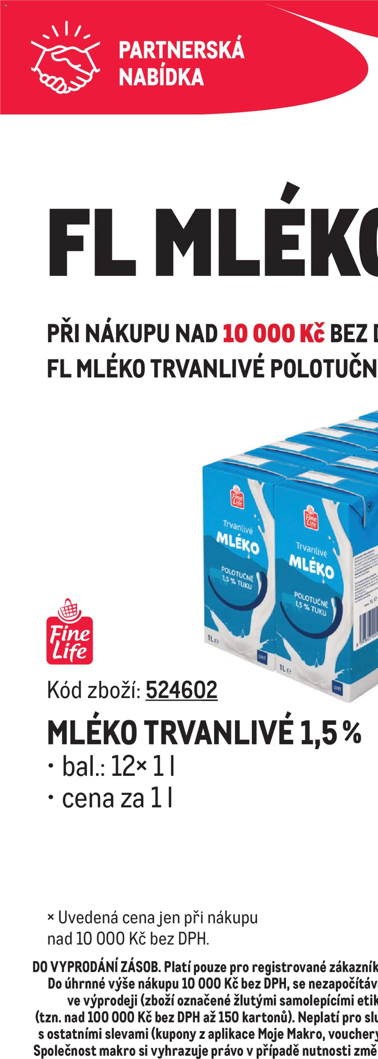 Makro leták - Partnerská nabídka od 17.05.2026 | Strana: 3 | Produkty: Mléko polotučné, Mléko