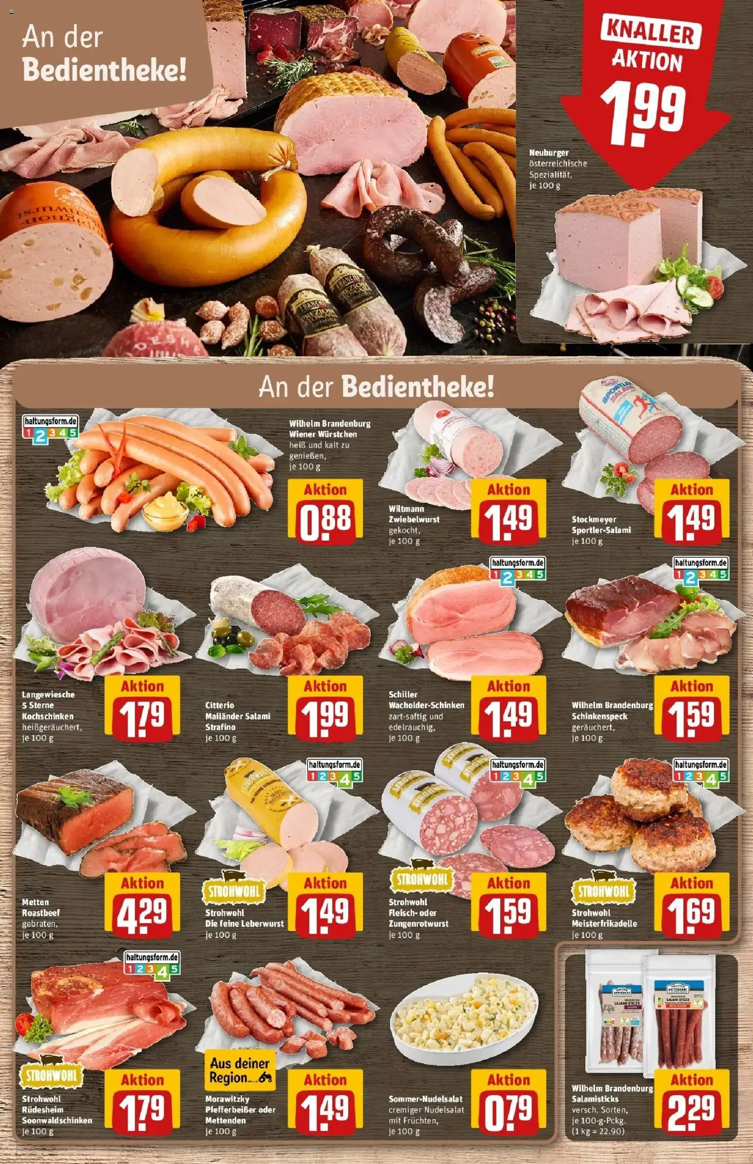Rewe Prospekt Diez – gültig ab 27.07.2026 | Seite: 10 | Produkte: Wiener wurstchen, Roastbeef, Salami, Morawitzky