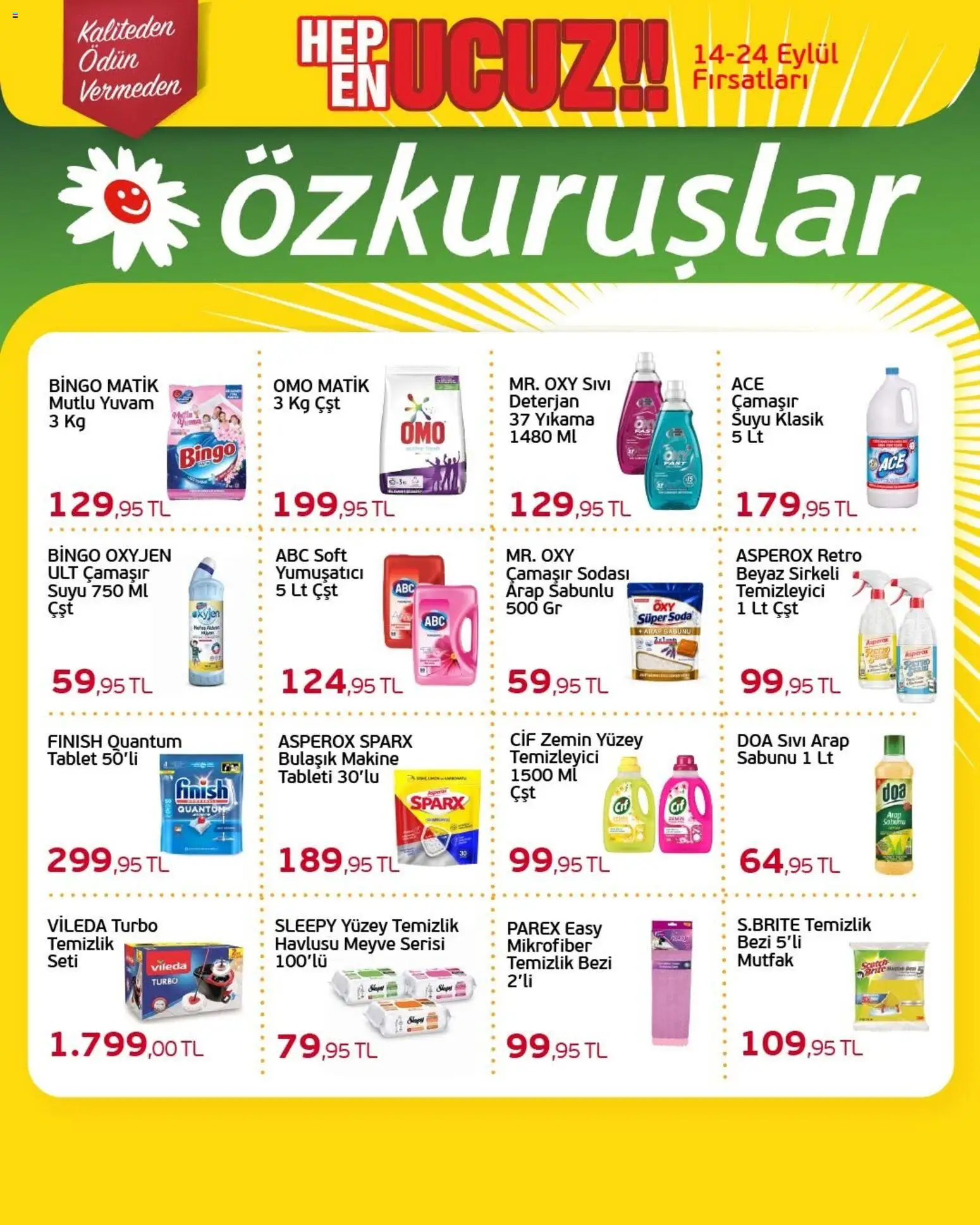 Özkuruşlar Katalog - 14 Eylül 2026 tarihinden itibaren geçerlidir | Sayfa: 20 | Ürünler: Yumuşatıcı, Deterjan, Meyve, Tablet