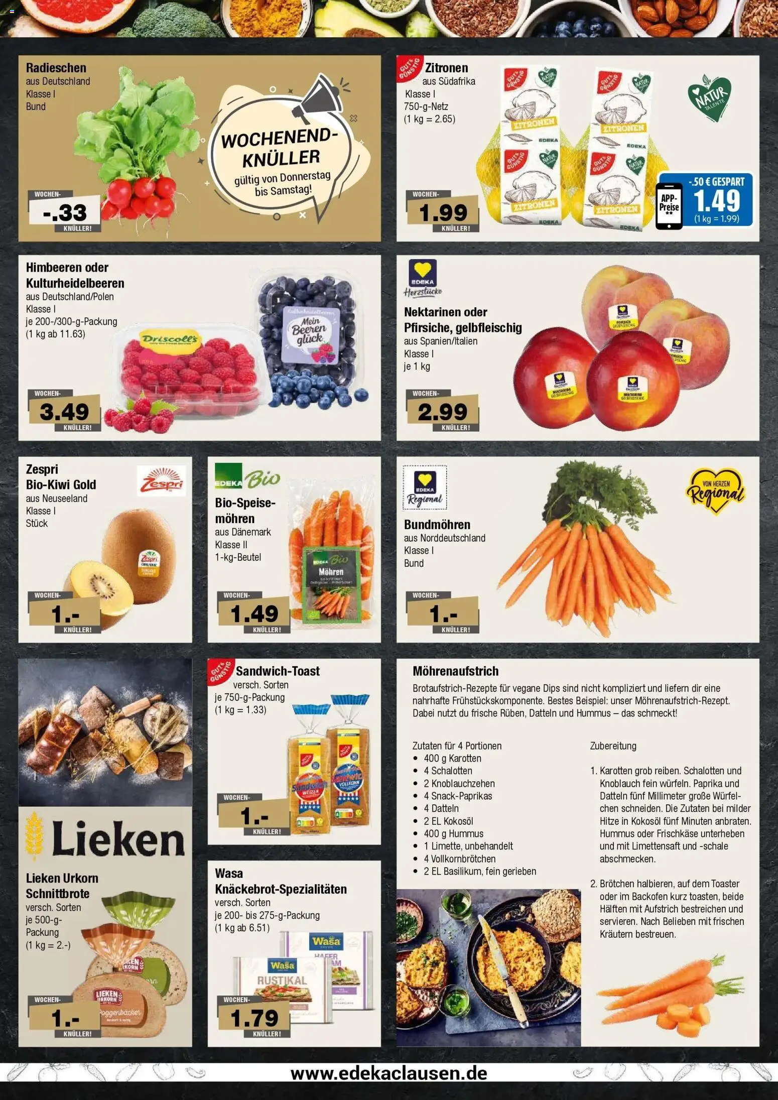 Edeka Prospekt Hamburg (ab 24.08.2026) » Angebote Online | Seite: 2 | Produkte: Nektarinen, Mohren, Backofen, Zitronen