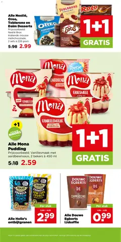 Alle Mona Pudding, Vanillesmaak met aardbeiensaus, 2 bekers à 450 ml - Voorbeeld van een folder van Plus, geldig van 23-09-2026 | Pagina: 14