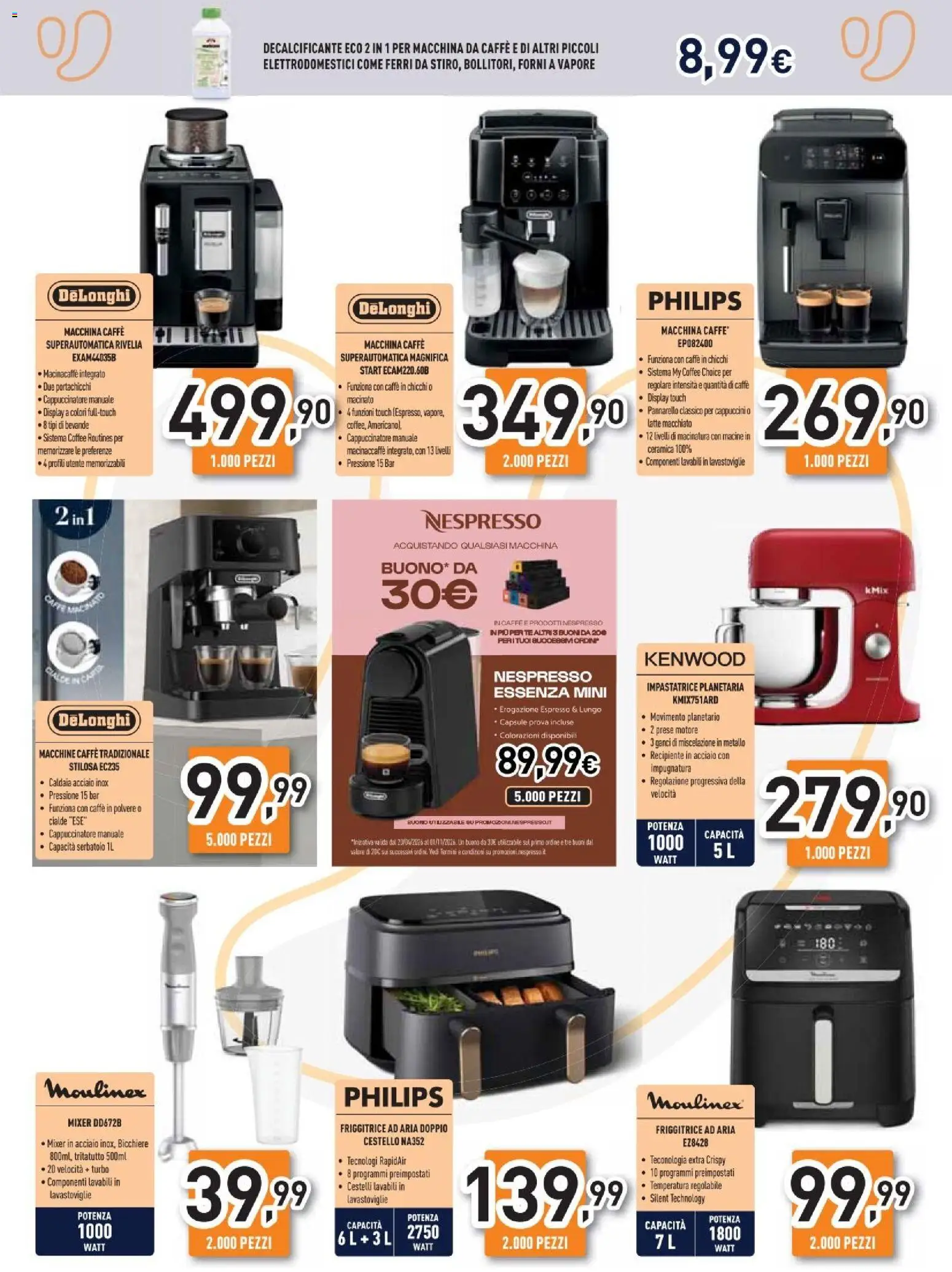 Volantino Unieuro del 11.06.2026 | Pagina: 18 | Prodotti: Tè, Impastatrice, Mixer, Friggitrice
