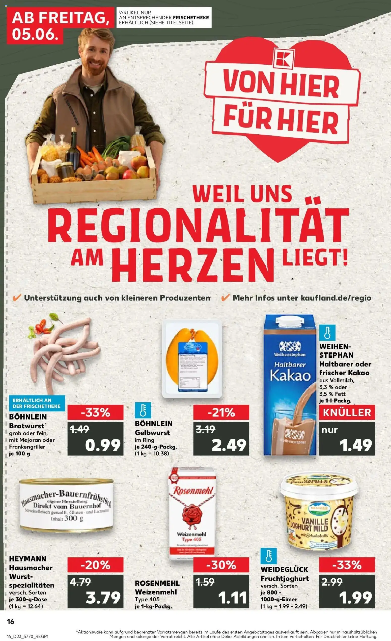 Kaufland Prospekt Bamberg – gültig ab 01.06.2026 | Seite: 23 | Produkte: Joghurt, Weizenmehl, Fruchtjoghurt, Wurst