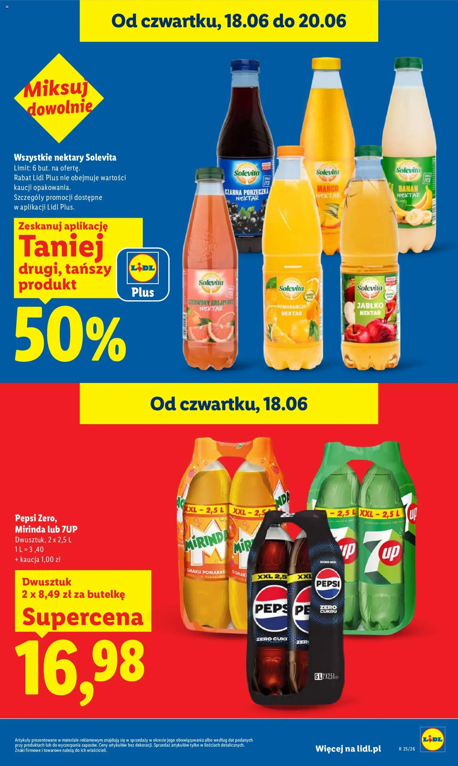 Lidl gazetka od 18.06.2026 | Strona: 15 | Produkty: Mango, Pepsi, Porzeczka, Banan